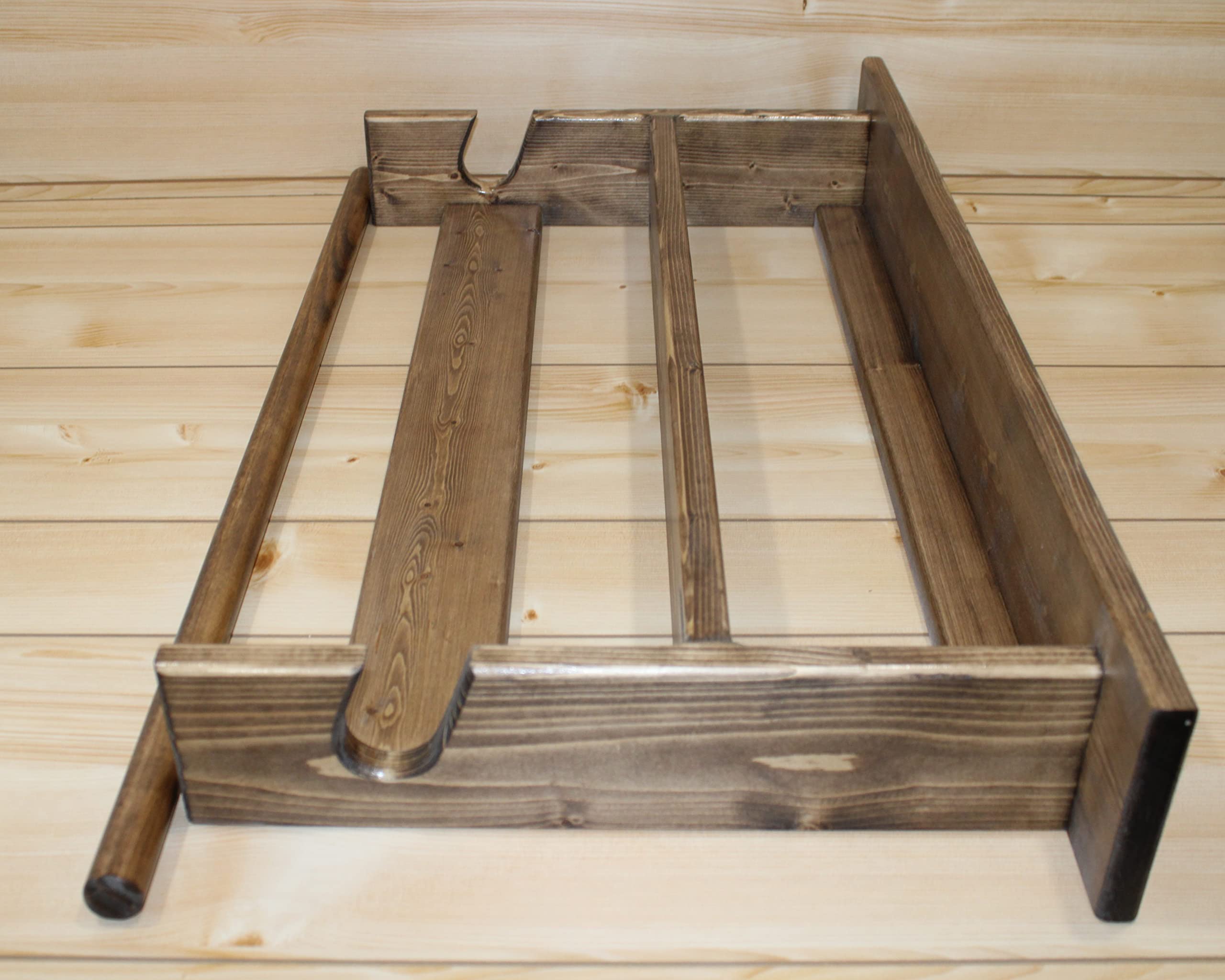 Double Shelf Wooden Quilt Rack - Unfinished Provincial Blanket Display Stand for Afghan, Tapestry & Bedding Storage | Perfect for Bedroom, Living Room & Farmhouse Decor