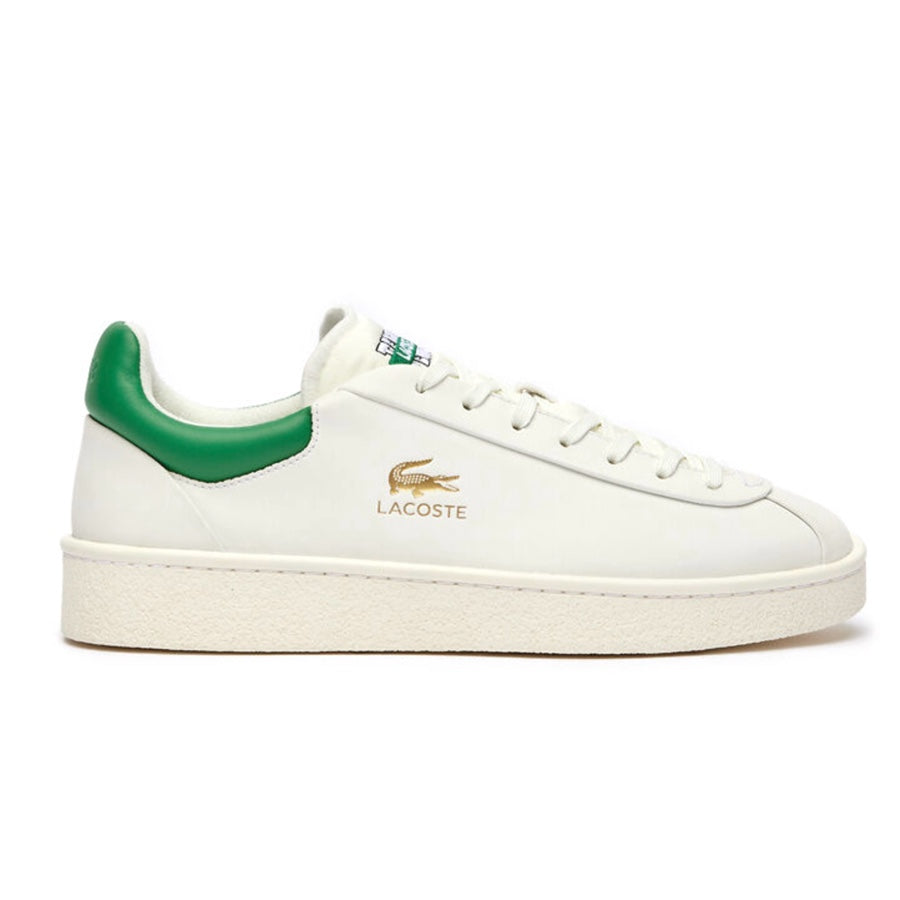 Lacoste Men's Baseshot Sneakers - Off White & Classic Green | Casual & Athletic Shoes for Men | Perfect for Running, Walking & Everyday Wear