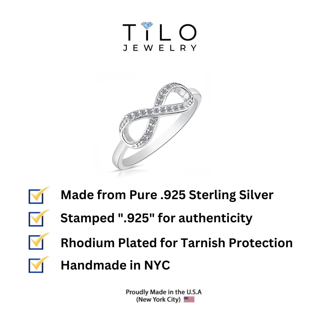 925 Sterling Silver Infinity Ring with CZ for Women - Elegant Gift for Her