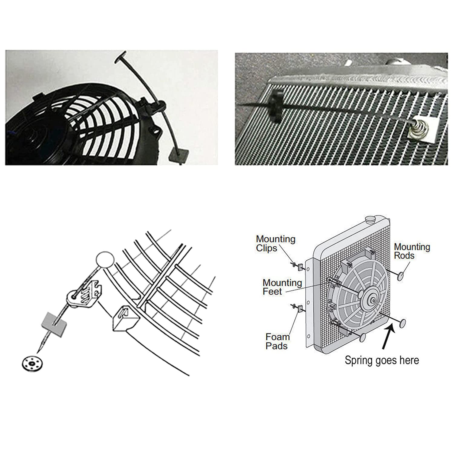 3 Sets Electric Radiator Fan Mounting Kit - Universal Fit for 7