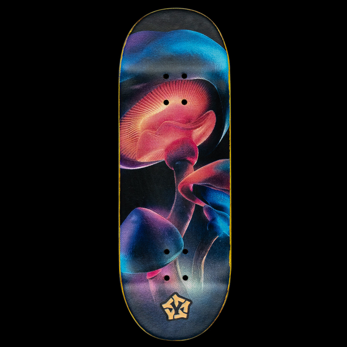 Yellowood Fingerboard Deck with Glow in the Dark Design - Premium Mini Skateboard for Finger Tricks & Collectibles - Perfect for Skaters, Gifts & Office Desk Fun