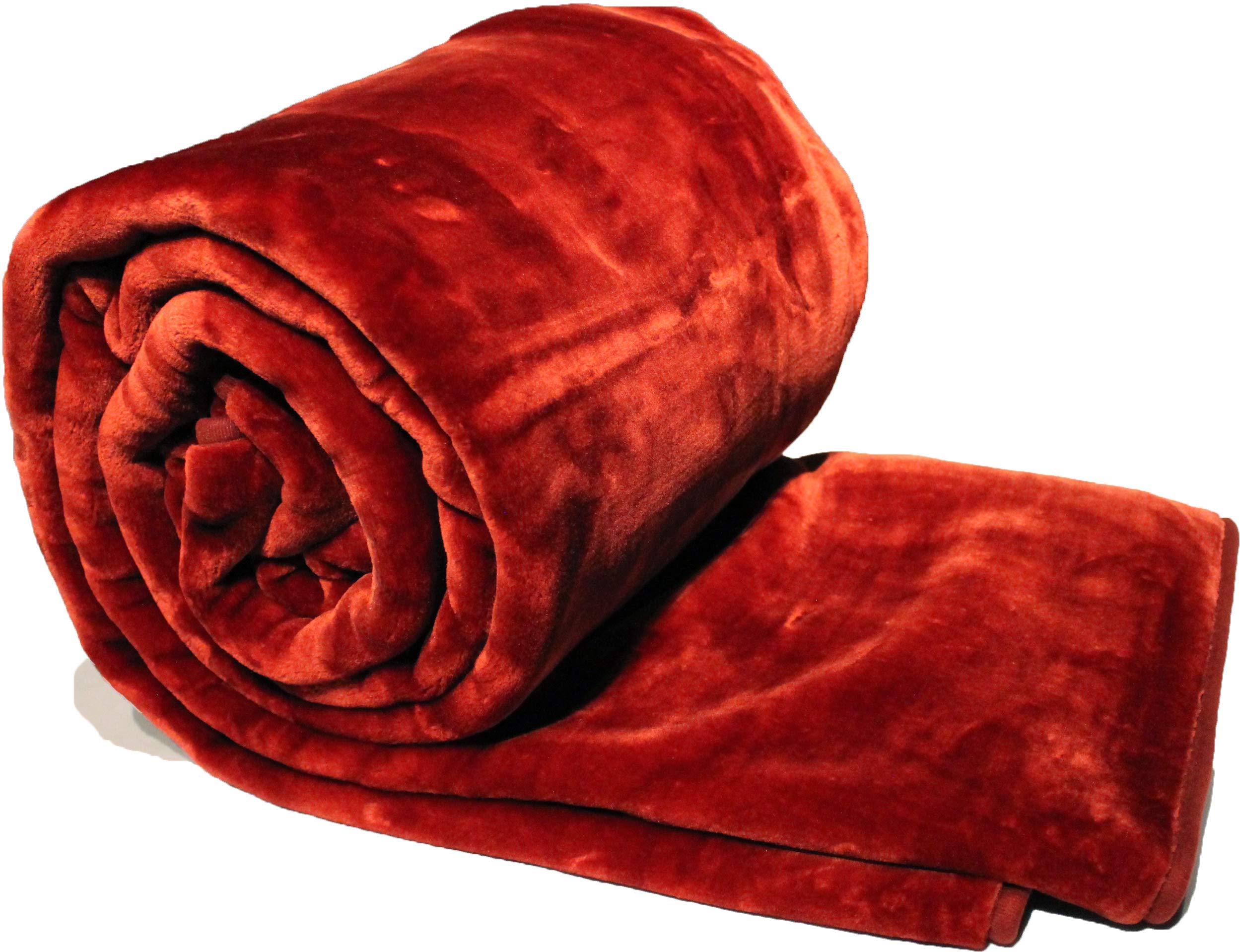 Premium Solaron Queen Size Solid Burgundy Korean Mink Blanket - Ultra Soft & Warm Luxury Bedding for Winter, Perfect for Bedroom, Couch & Gift Giving