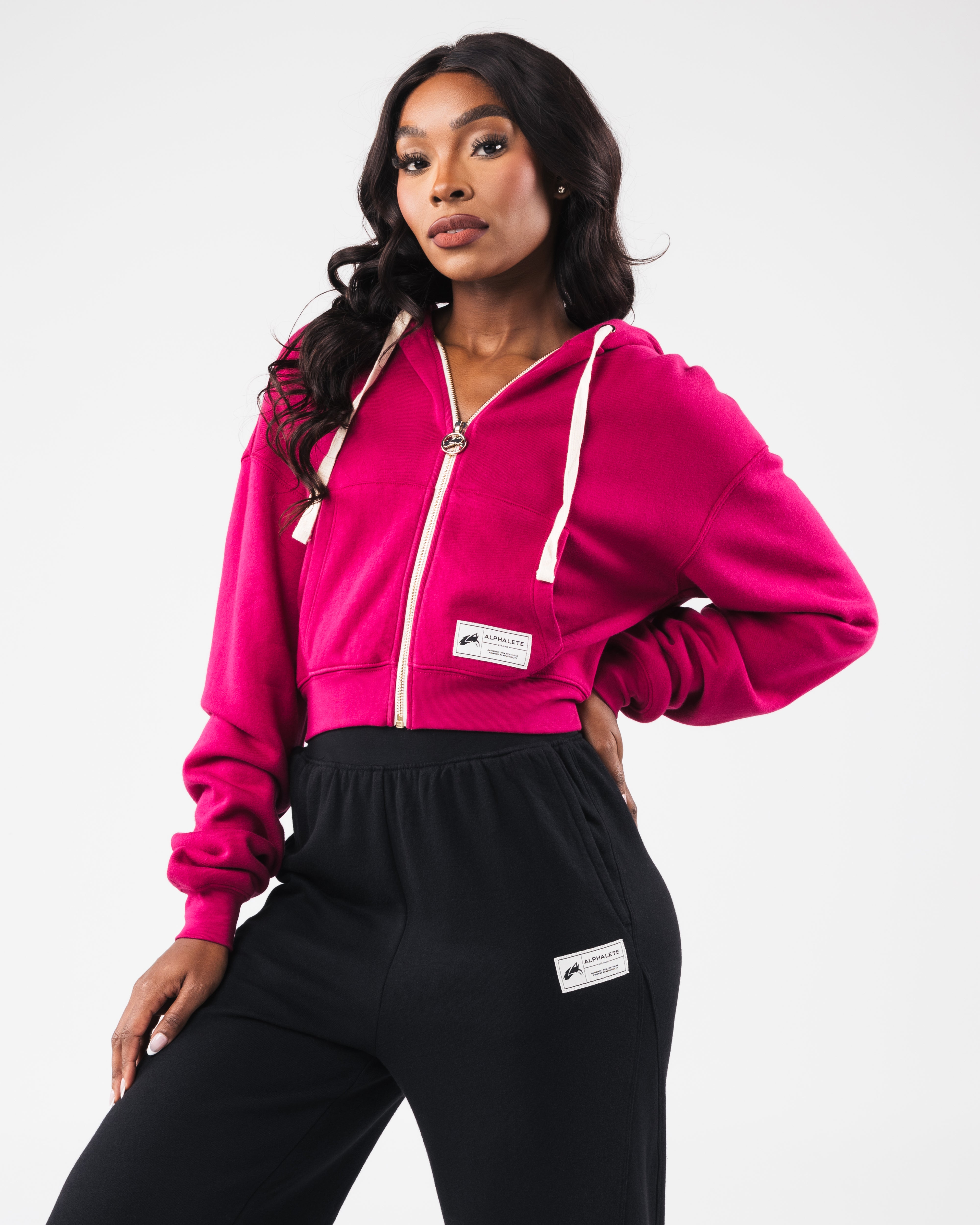 Women's Fleece Zip Jacket - Soft & Warm Winter Outerwear for Casual Wear & Outdoor Activities | Berry Color