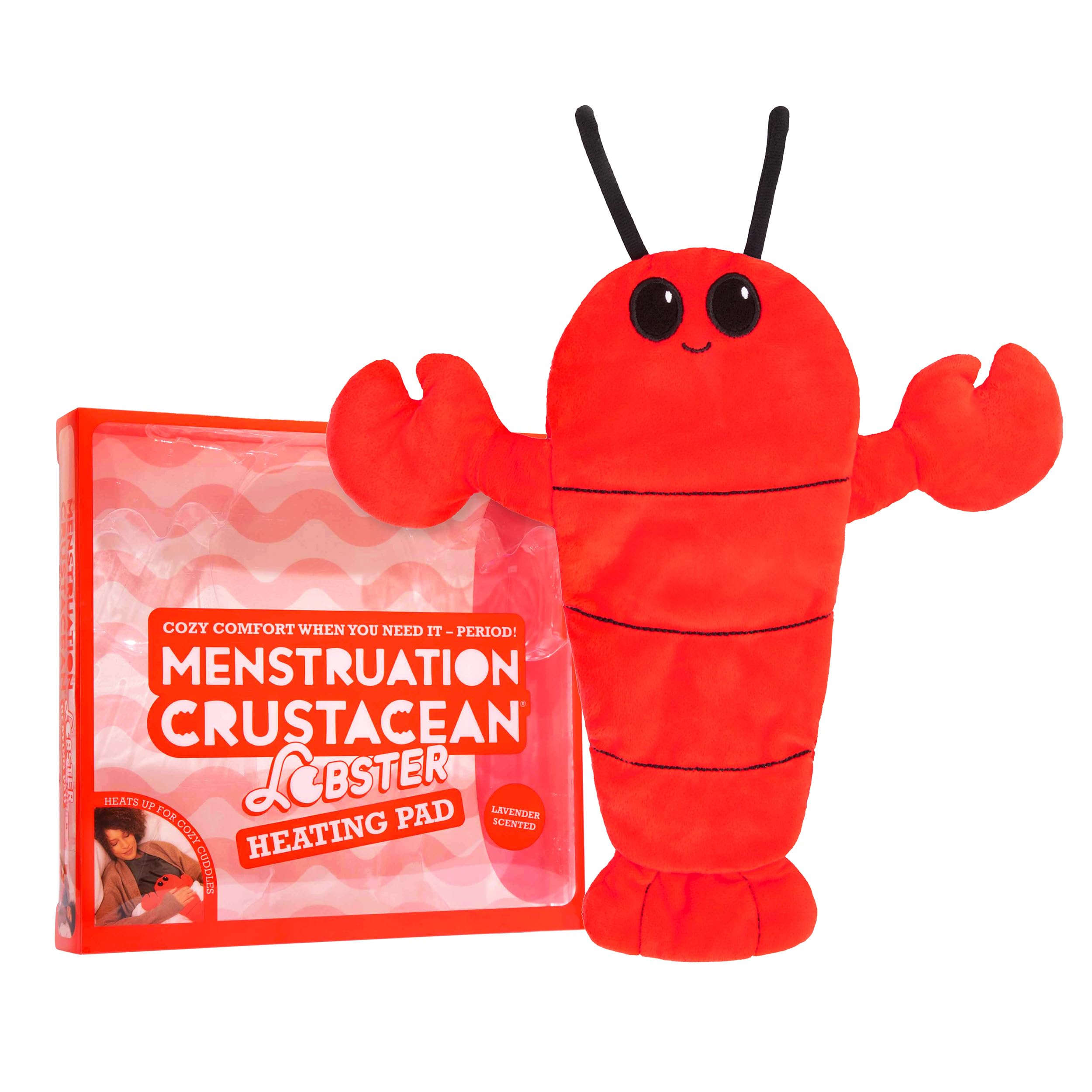 Original Viral Cuddly & Cute Lavender-Scented Lobster Plush Heating Pad for Menstrual Cramps Relief - Perfect for Period Pain, Stress Relief & Home Comfort