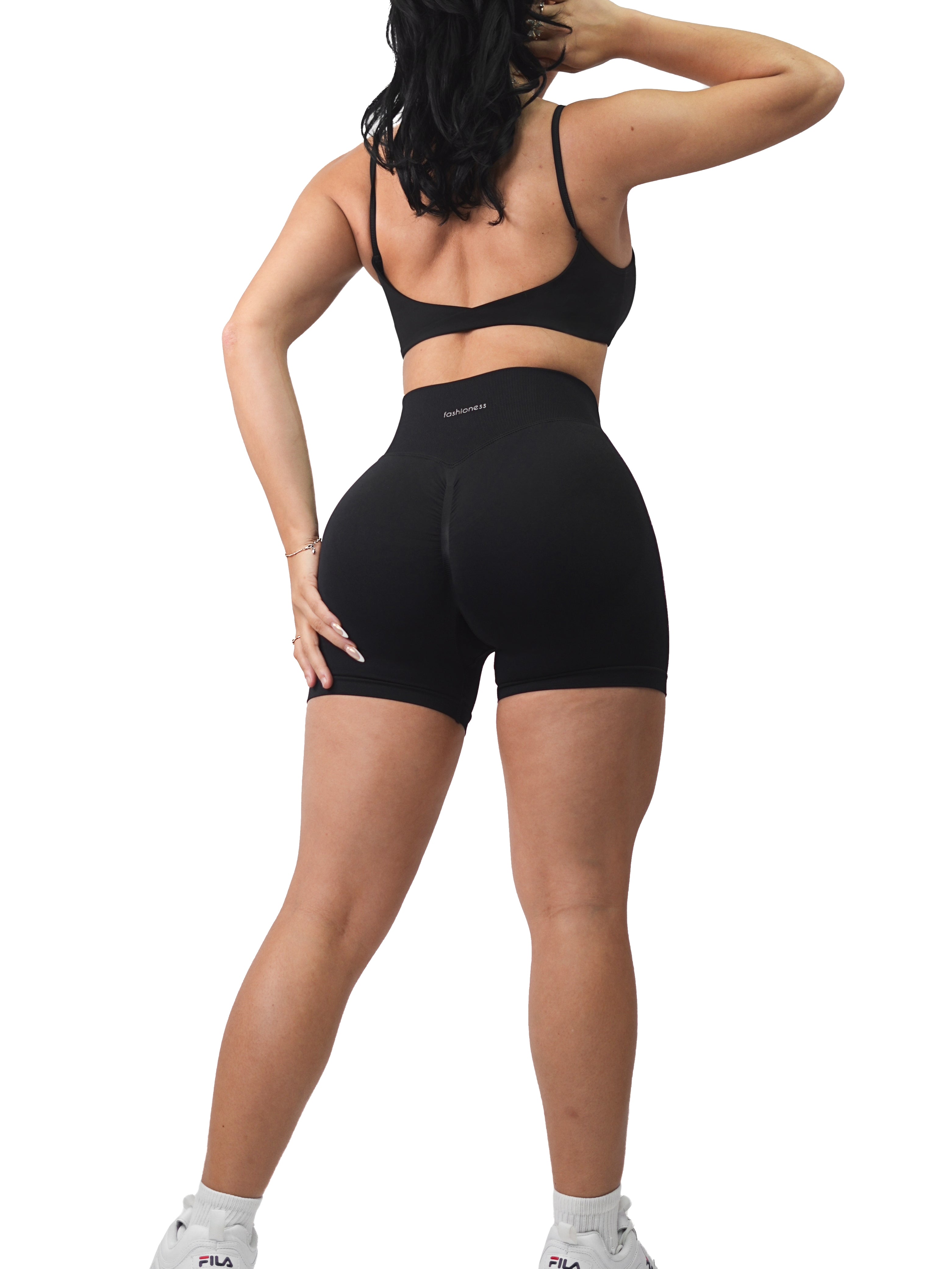 Seamless Booty Shorts for Women - High Waist Yoga Shorts (Black) - Perfect for Workout, Running, Gym & Lounge