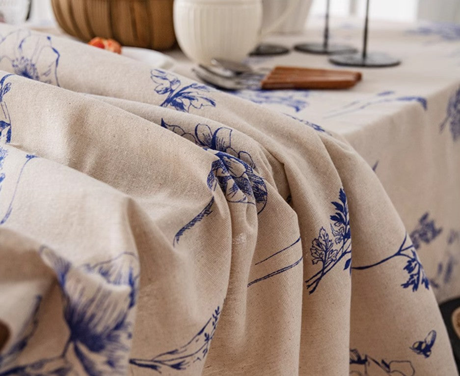 Premium Cotton Rectangular Tablecloth for Dining Room - Farmhouse & Wedding Decor, Washable Kitchen Table Cover for Oval & Square Tables - Perfect for Parties, Holidays & Everyday Use