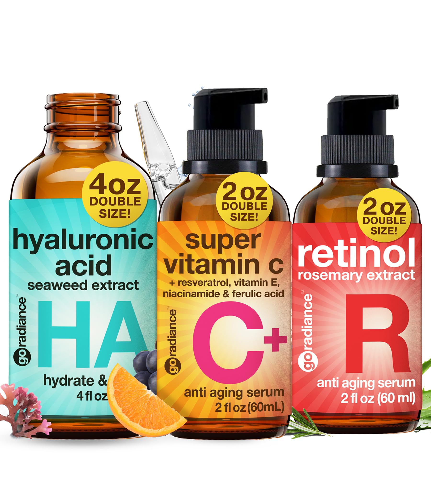 Best Hyaluronic Acid Serum with Retinol & Vitamin C for Anti-Aging - Hydrating Face Serum for Wrinkles, Dark Spots & Glowing Skin - Perfect for Night Routine & Daily Skincare Regimen