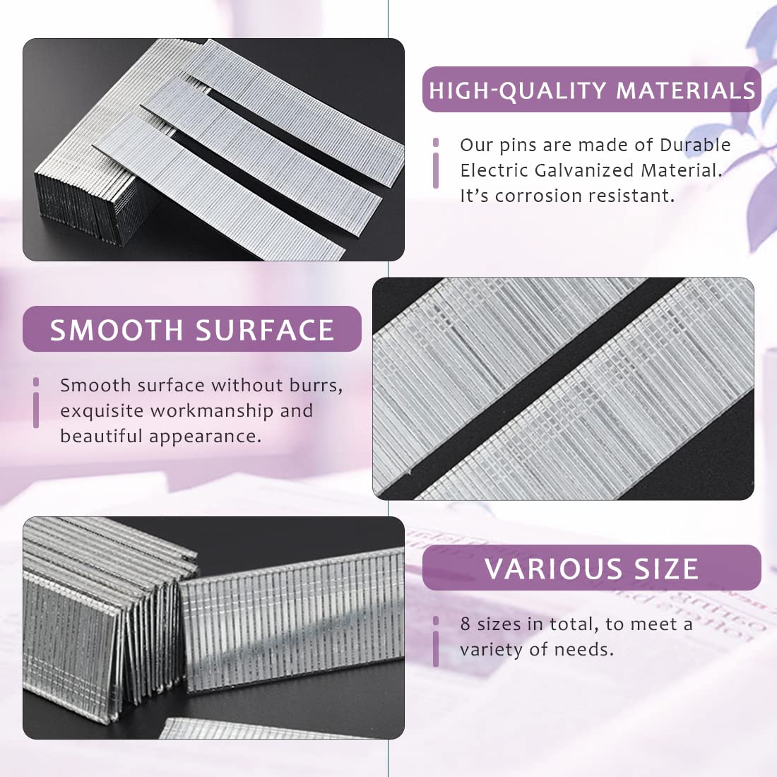 Swpeet 4800-Piece Galvanized Brad Nails Assortment Kit - 4 Sizes (5/8