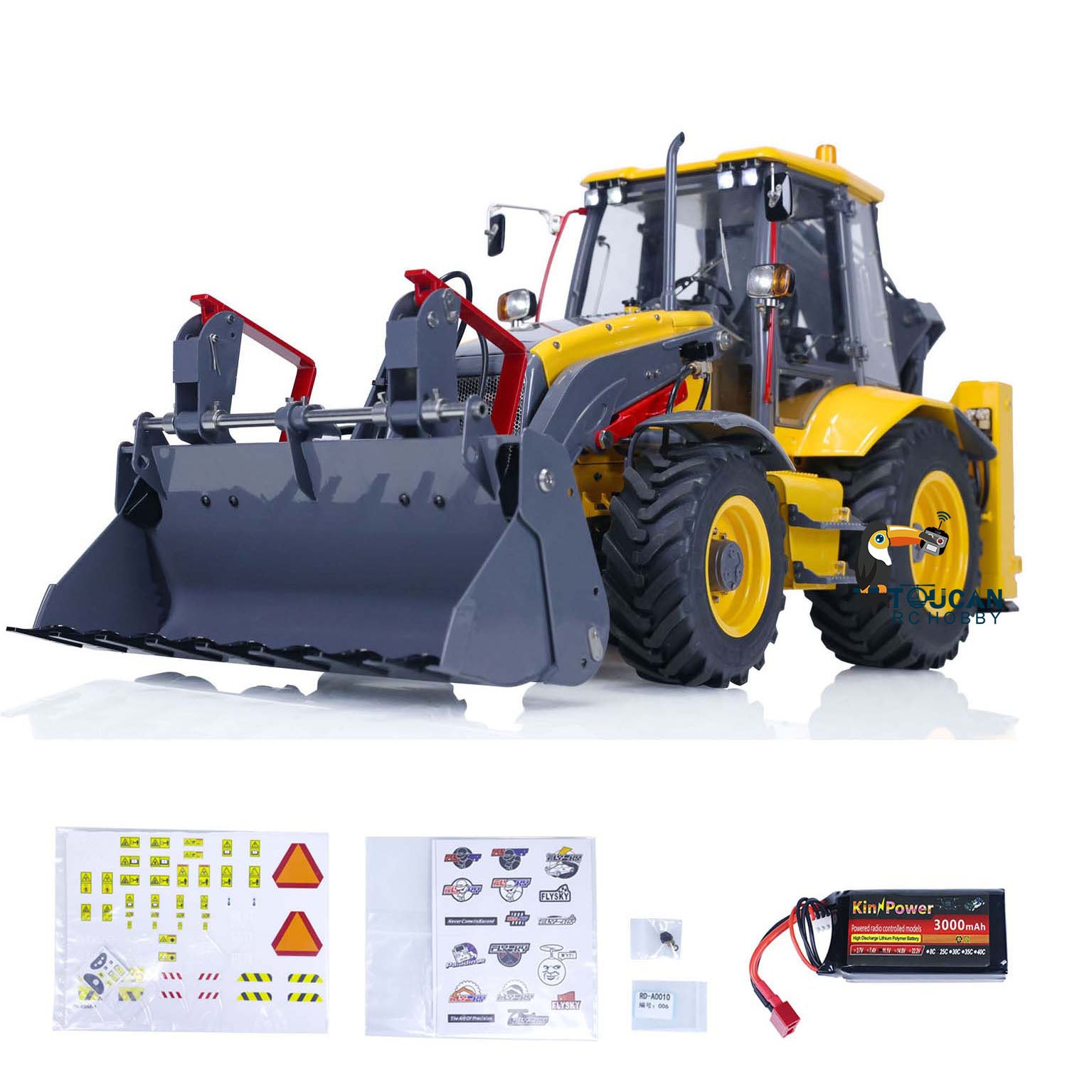 1/14 LESU RC Backhoe BL71 Loader - Painted Metal Hydraulic 2-in-1 Electric Excavator Toy with Light & Sound System, Receiver, Motor, Servo & ESC - Perfect for Construction Play, Outdoor Adventures & RC Hobby Enthusiasts