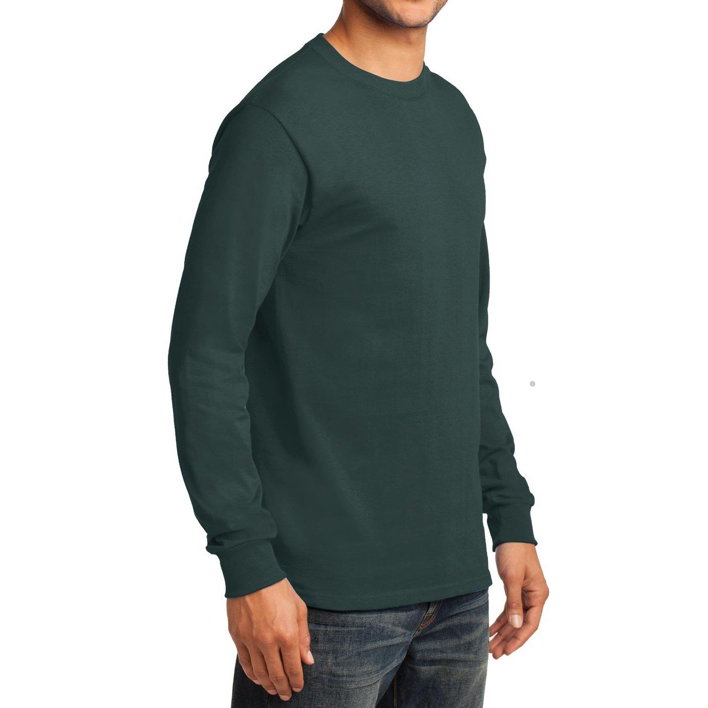 Men's Long Sleeve Essential T-Shirt - Soft Cotton Crewneck Basic Tee for Casual Wear, Layering & Everyday Comfort