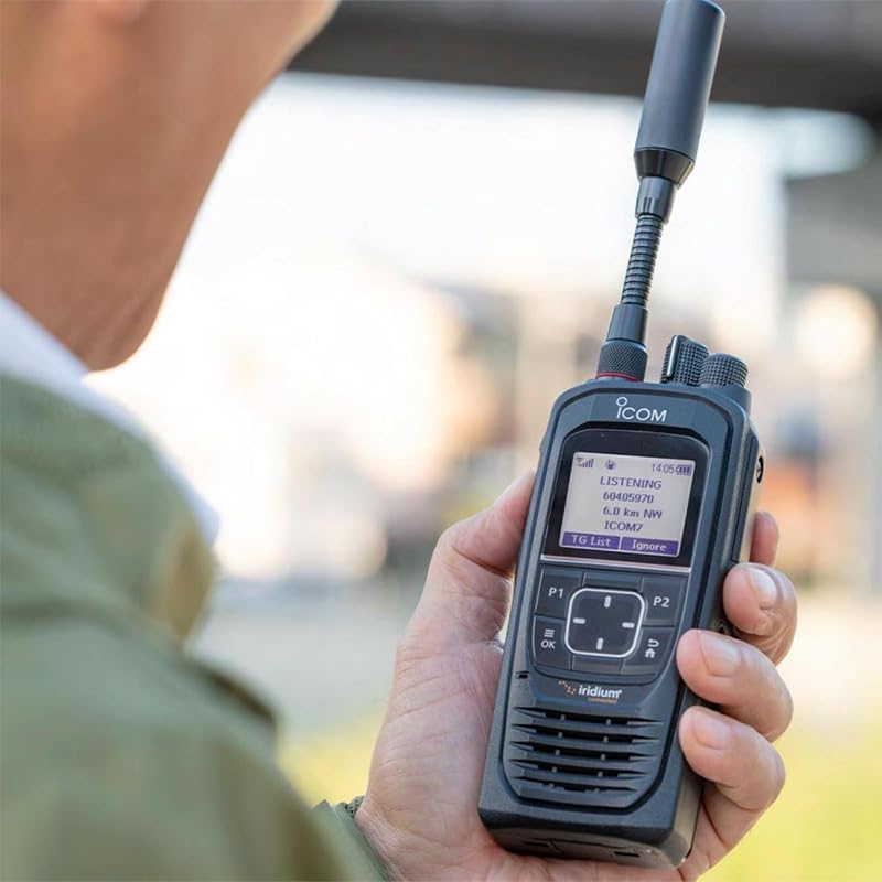 ICOM IC-SAT100 Satellite Push-to-Talk (PTT) Two-Way Radio with Iridium Network - Global Coverage for Marine, Aviation & Emergency Communications