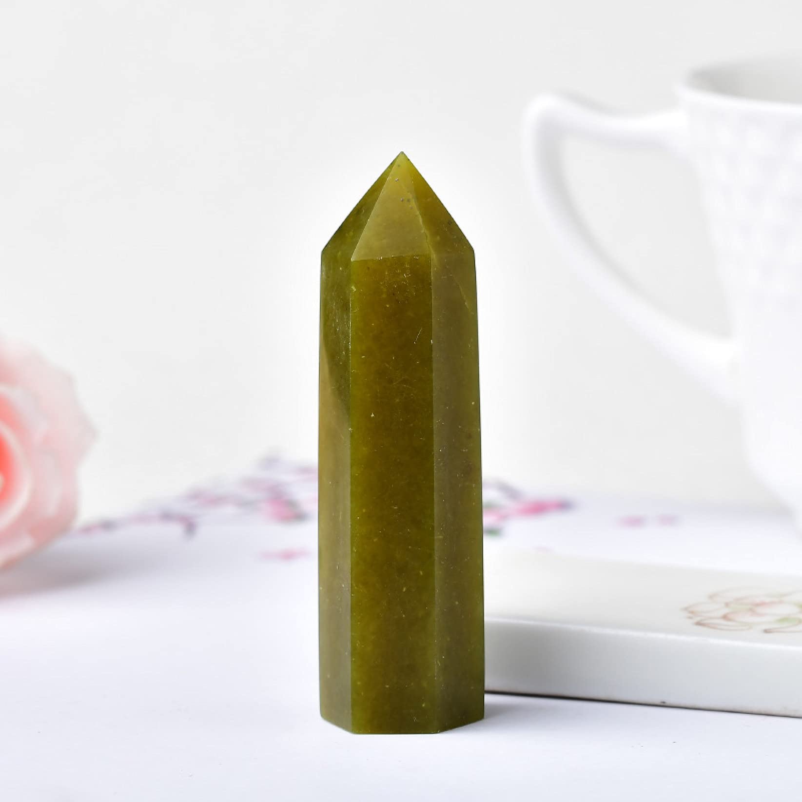 Natural Crystal Wand Point - Reiki Healing Stone Tower for Energy Cleansing & Chakra Balancing - Polished Mineral Ore for Home, Office & Meditation Space Decoration - Perfect for Yoga, Feng Shui & Spiritual Healing Practices