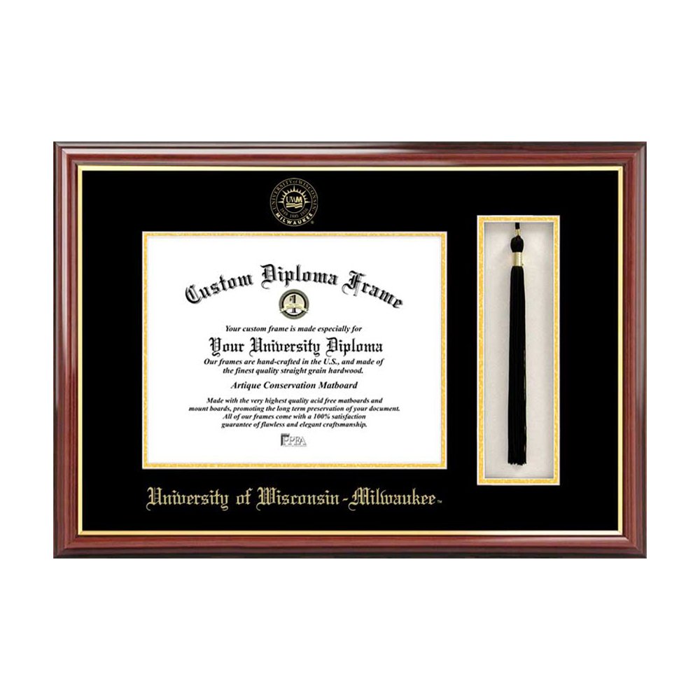 University of Wisconsin Milwaukee Graduation Tassel Box and Diploma Frame - Perfect for Commencement Gifts and Home Office Decor