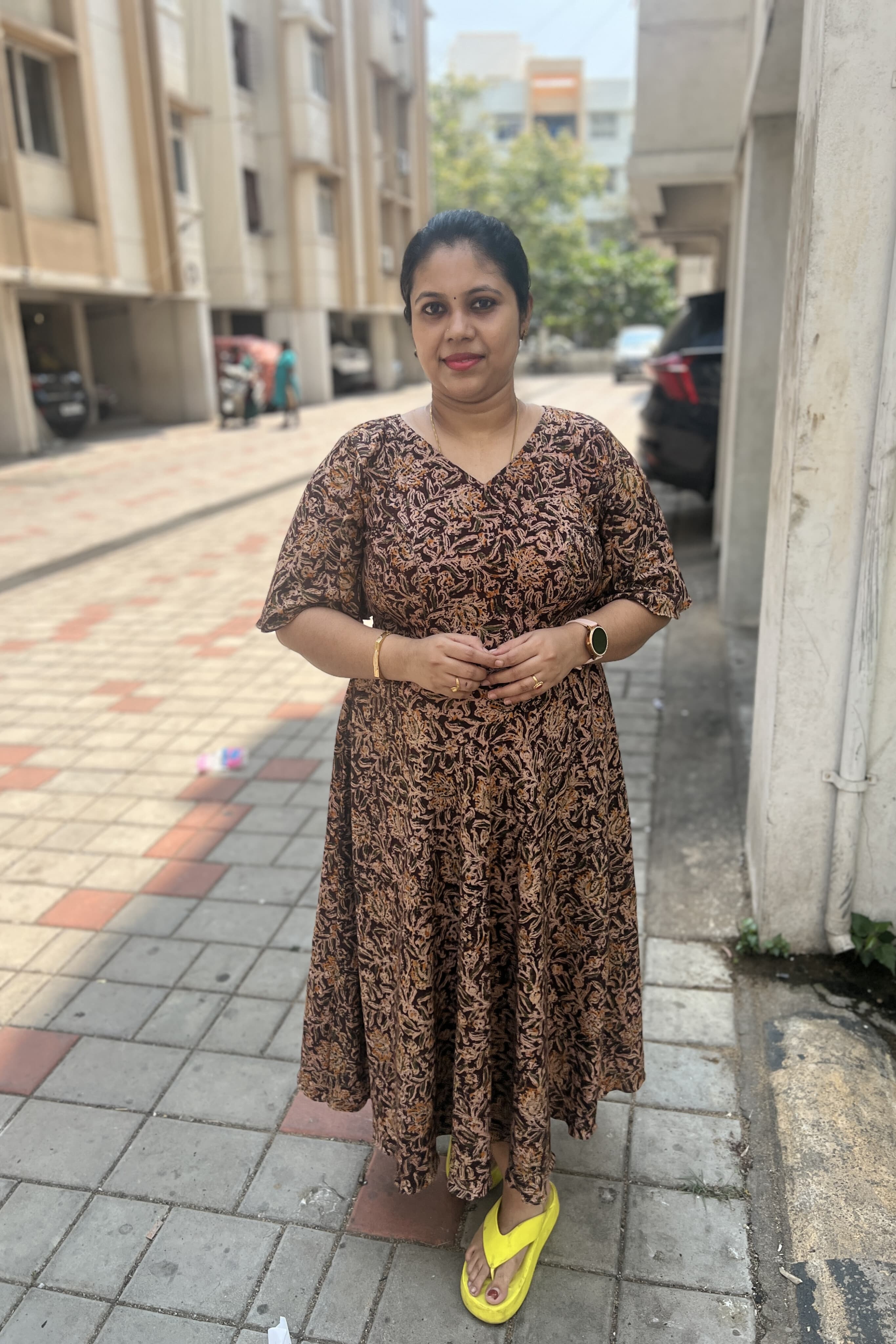 DD720 Kalamkari Cotton Dress for Women - Comfortable & Breathable Indian Traditional Dress for Casual Wear, Festivals & Summer Outfits