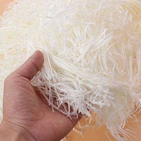 K K Industrial 500g Colored Easter Basket Paper Grass Raffia Shreds - Premium 500 GSM Shredded Tissue for Gift Wrapping, Hamper Filling, Easter Decorations & Party Crafts (Red) - Perfect for Easter Baskets, Gift Boxes & Holiday Party Decor