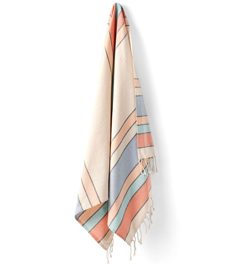 Premium Linen House MERA MULTI Hammam Beach Towel - 100 x 180cm (39 x 71 inches) Large Turkish Cotton Towel for Pool, Spa, Yoga & Travel