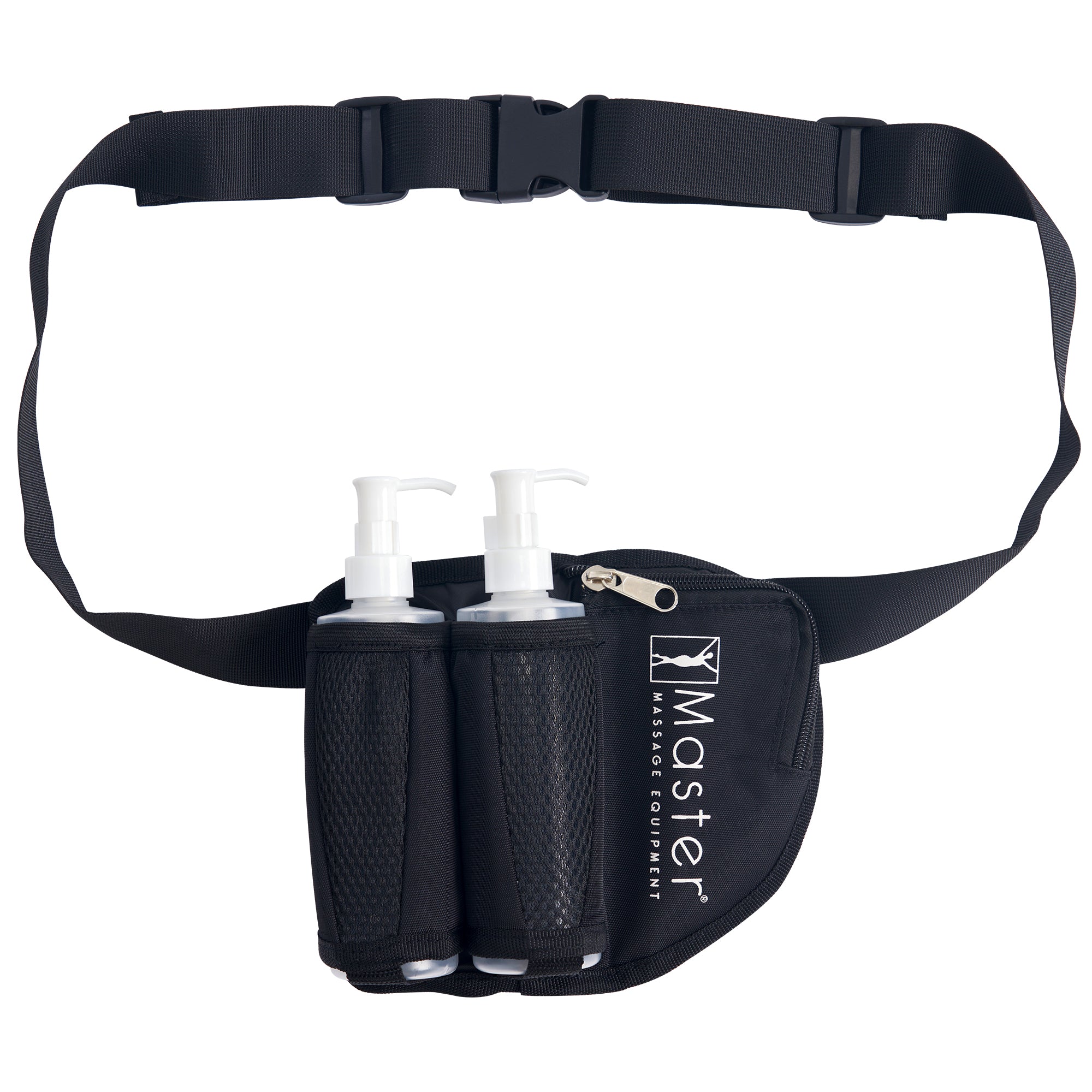 Professional Massage Oil Holster Bag - Adjustable Dual Bottle Holder for Cream & Lotion - Includes Two 8oz Refillable Pump Dispensers - Perfect for Spa, Salon & Home Massage Therapy