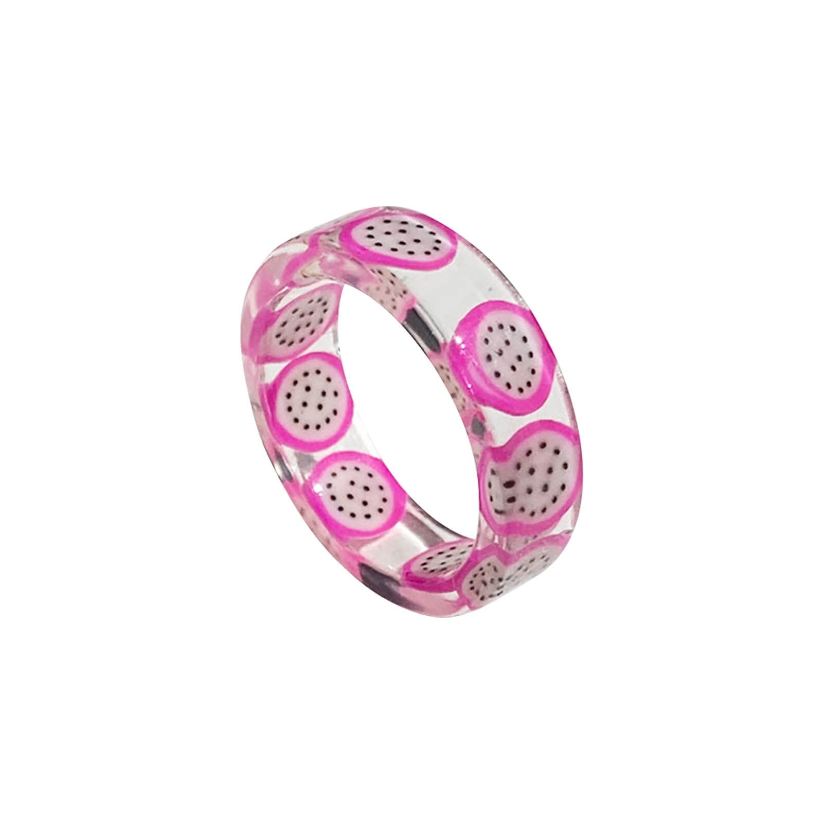 Cute Acrylic Knuckle Rings for Teen Girls - Floral Fruit Design Fashion Jewelry - Perfect Birthday Gift for Women & Girls - Great for Parties, Everyday Wear & Gifts