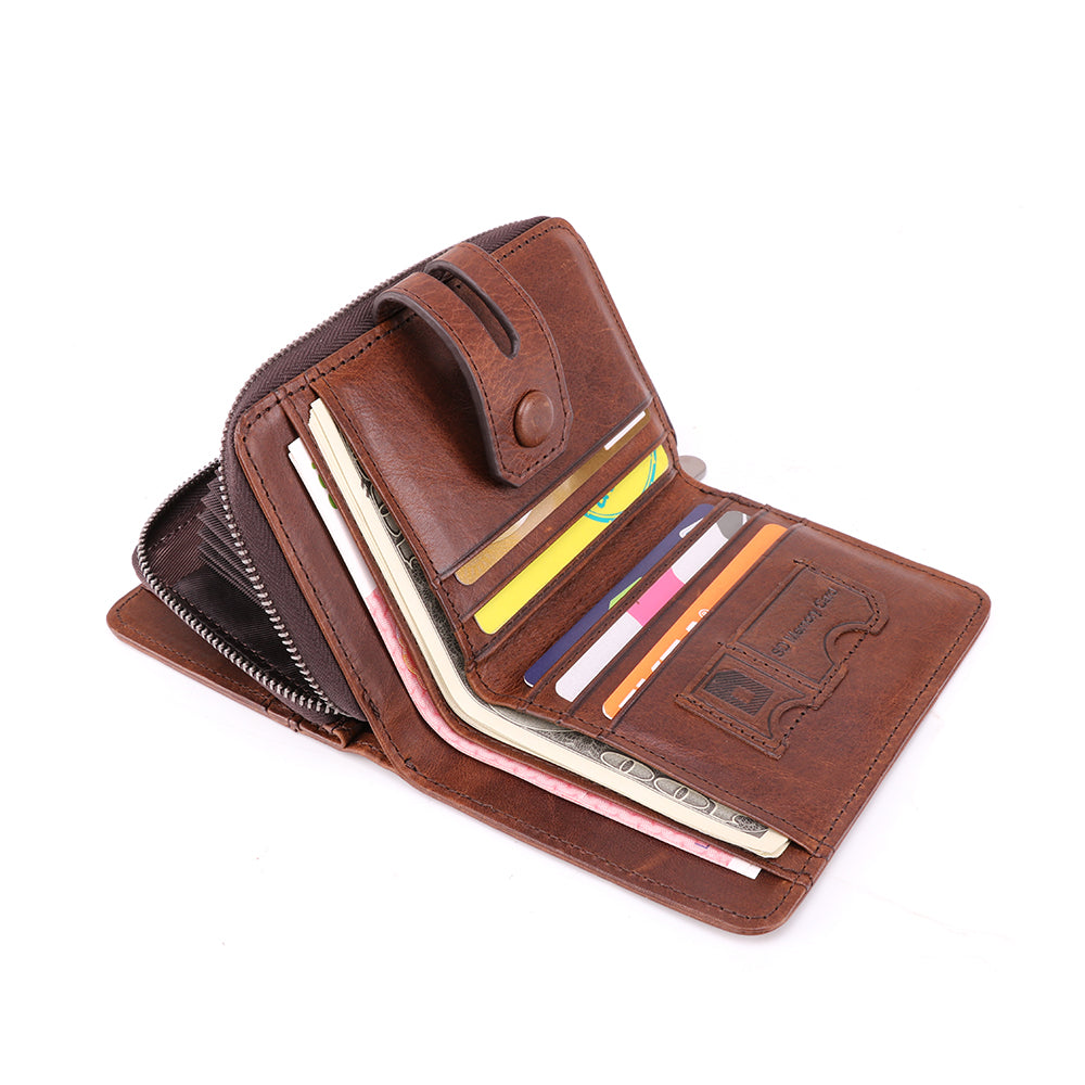 Premium Men's RFID Blocking Genuine Leather Bifold Wallet - Slim & Secure for Everyday Use, Travel & Business