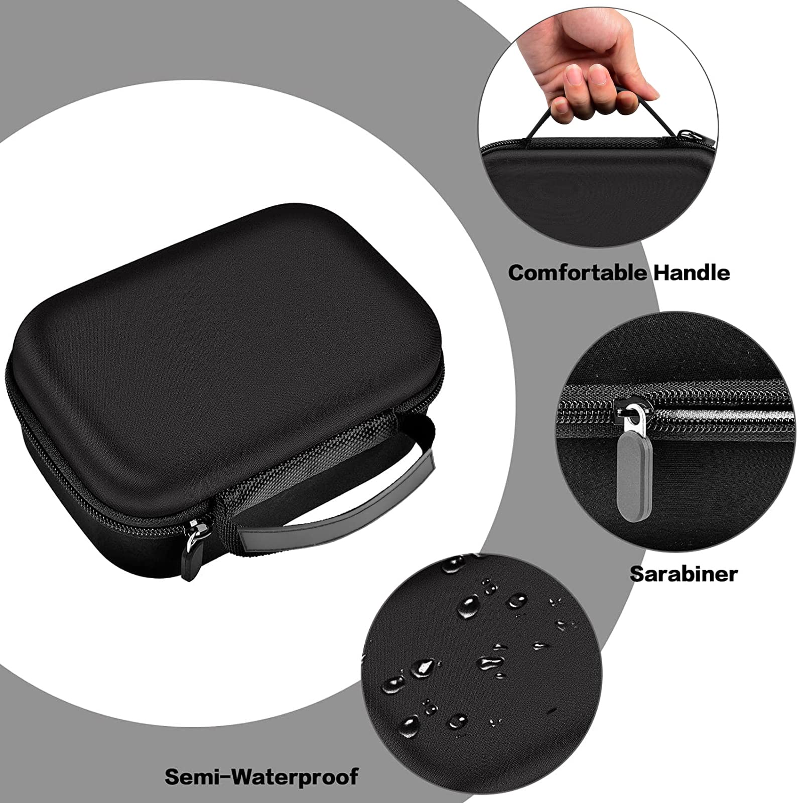 Phomemo M110 Label Maker Case - Portable Mini Bluetooth Thermal Label Printer Storage Bag for Printer Labels, USB Cable & Accessories (Black, Box Only) | Perfect for Office, Home & Travel Organization