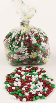 Scott's Cakes Christmas Mix Chocolate Covered Sunflower Seeds - 1lb Bulk Bag with Pastel Floral Design | Perfect for Holiday Gifts, Party Favors & Snacking