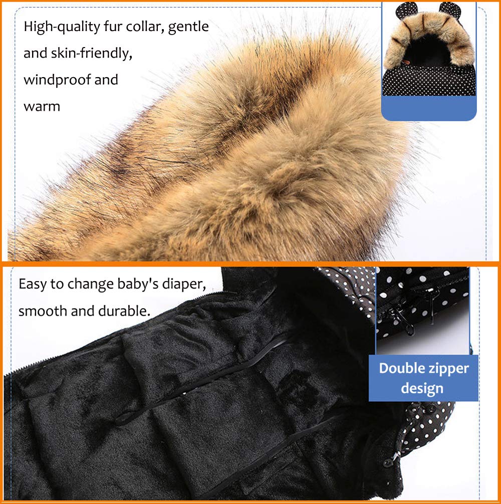 Cozy Baby Stroller Footmuff - Detachable Winter Pram Cover with Windproof & Waterproof Design for Newborns & Toddlers - Warm Fleece Lining, Machine Washable (Pink) - Perfect for Strolls in Cold Weather, Snowy Days & Outdoor Adventures