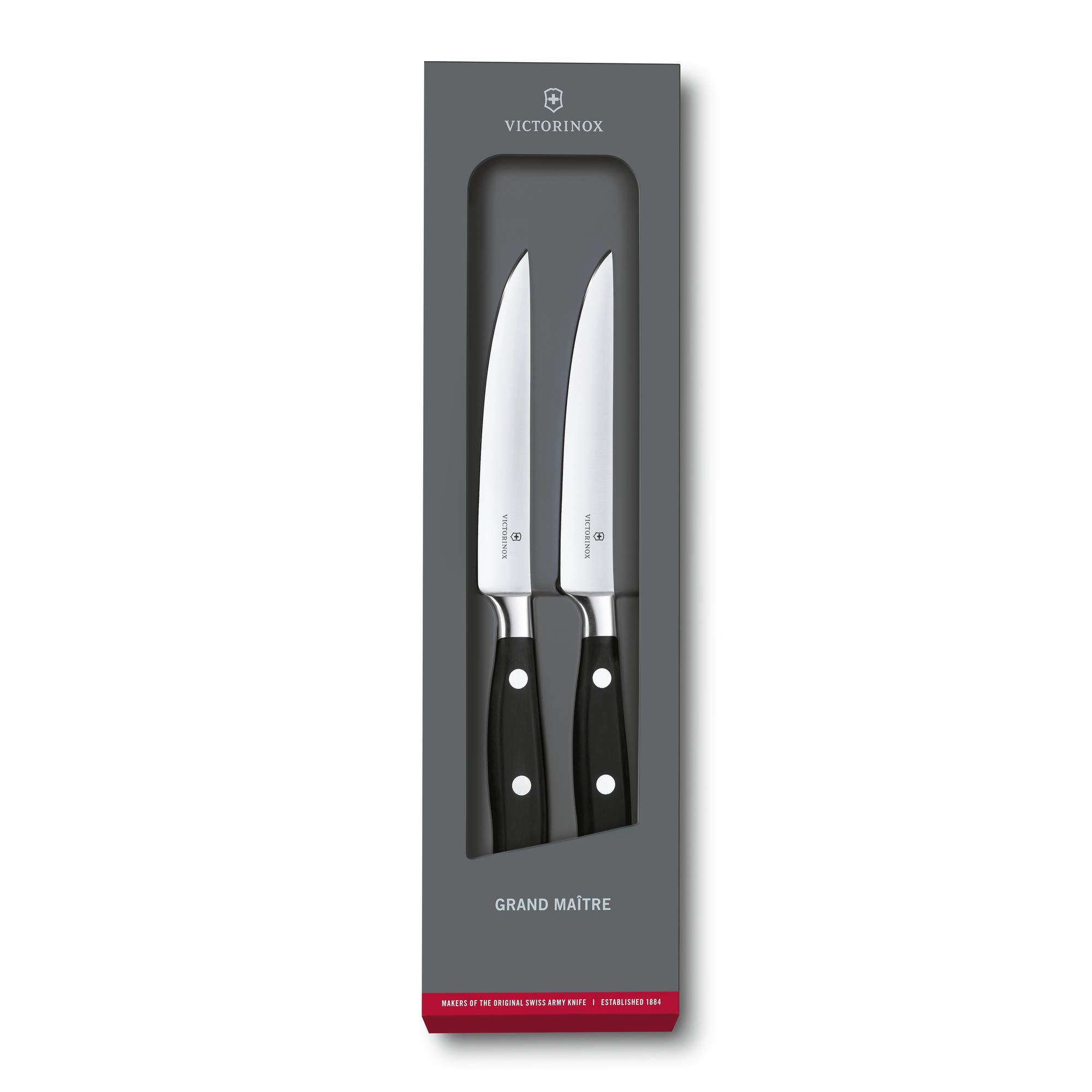 Premium Grand Maître Steak Knife Set - 6-Piece Straight Edge Knives for Perfect Steak Cutting | Ideal for Home Dining, BBQ Parties & Restaurant Use