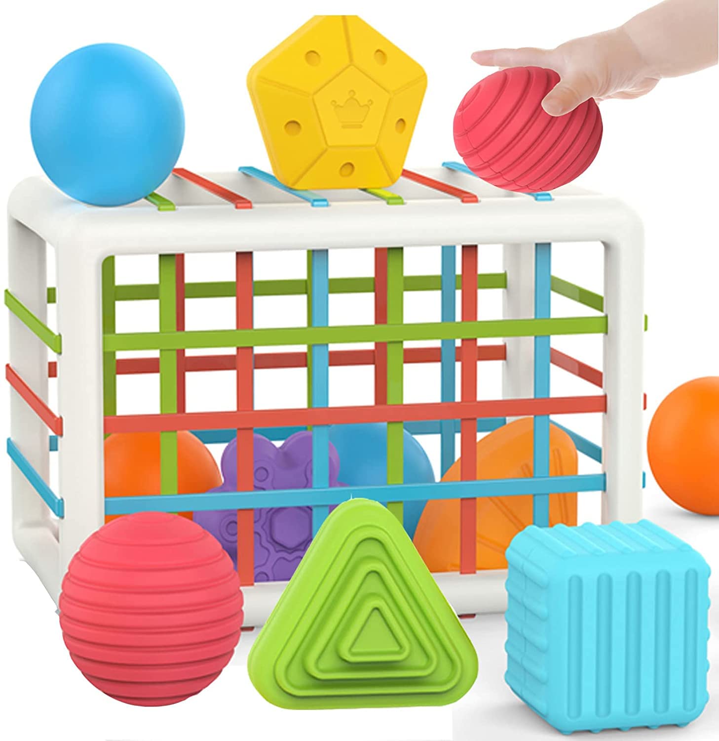 GEMKARRY Baby Sensory Toys 6+ Months - Colorful Cube & 12 Shapes for Autism - Perfect Christmas Birthday Gift for Boys & Girls - Playtime Learning