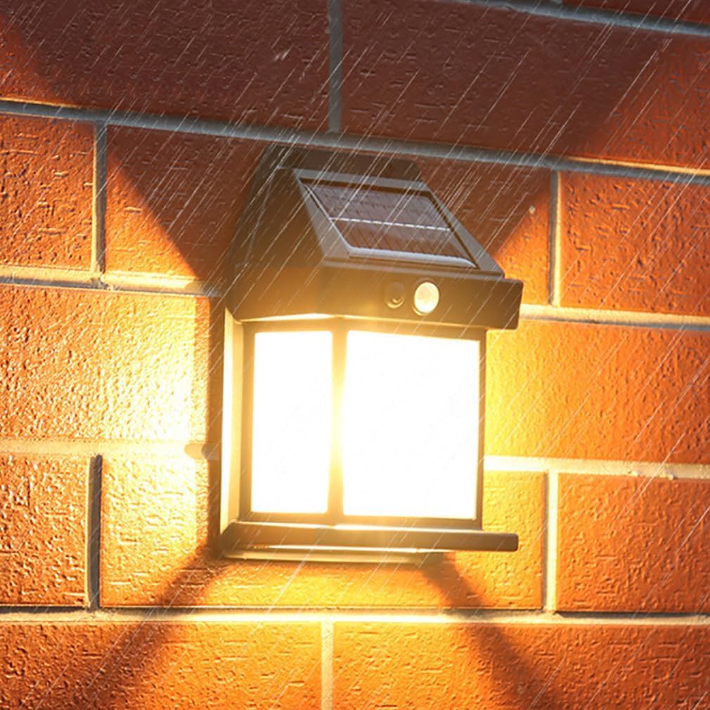 Solar Powered Motion Sensor Outdoor Lights - 600LM Brightness, 3 Lighting Modes, IP65 Waterproof, 1800mAh Battery for Patio, Porch, Garage & Garden - Dusk to Dawn Security Lighting (Black)