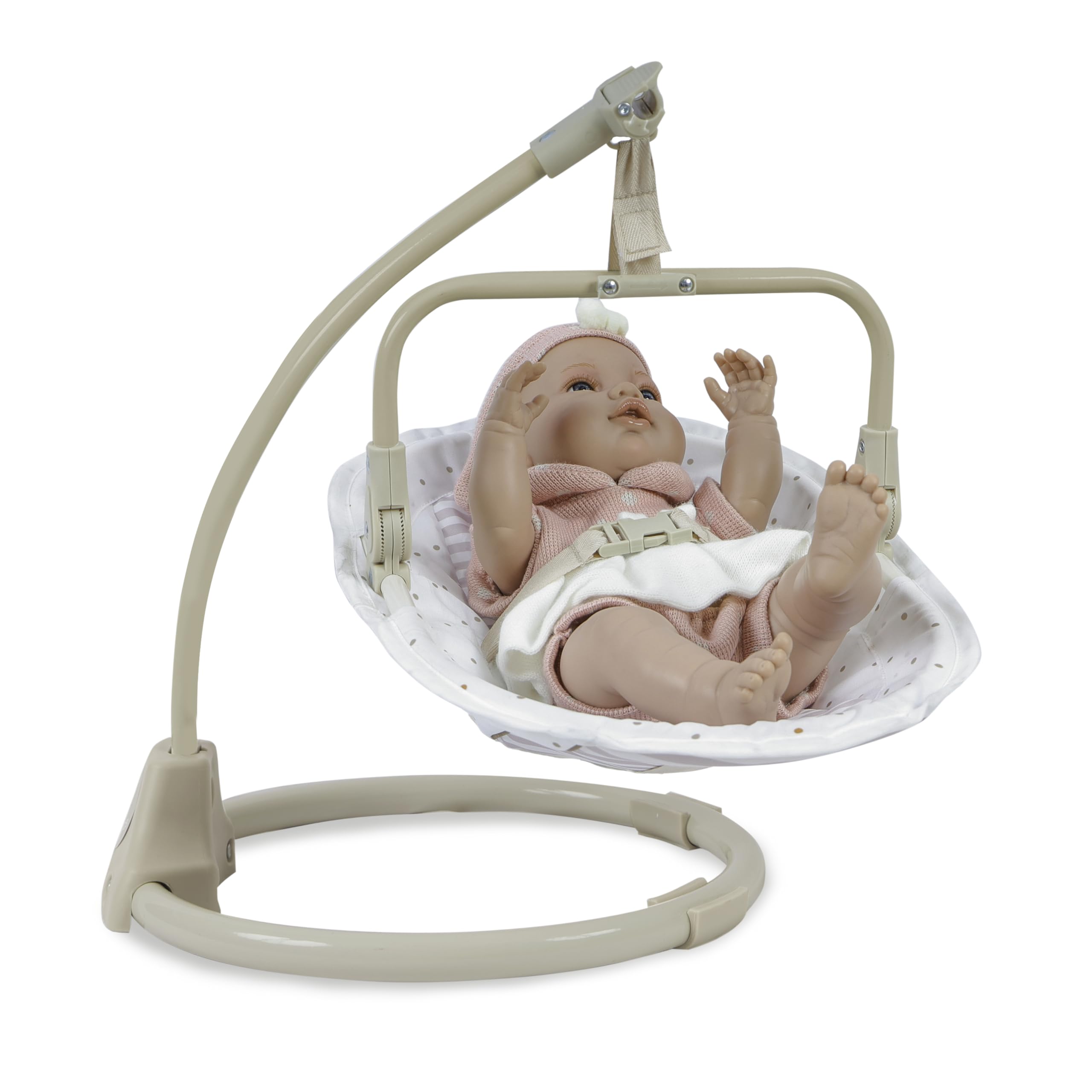 DE CUEVAS TOYS 51578 High Chair for Babies - Beige and White Wooden Feeding Chair with Adjustable Height | Perfect for Dining, Weaning & Playtime