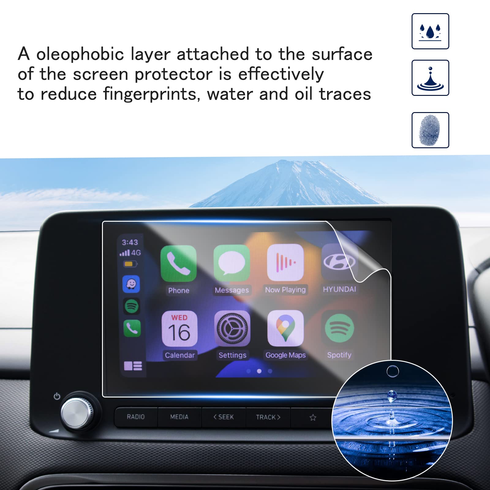 2023 Hyundai Kona Screen Protector 8 Inch - HD Clear Anti-Scratch Film for 2022-2023 Kona SE/SEL & EV SEL Models | Perfect Fit Touchscreen Protection for Navigation & Daily Driving