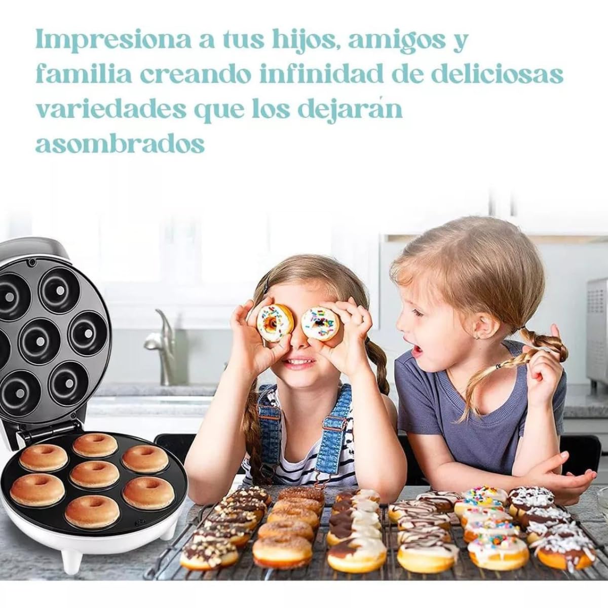 1200W Electric Donut Maker Machine - White Automatic Donut Maker for Homemade Donuts, Perfect for Breakfast, Parties & Family Baking Fun