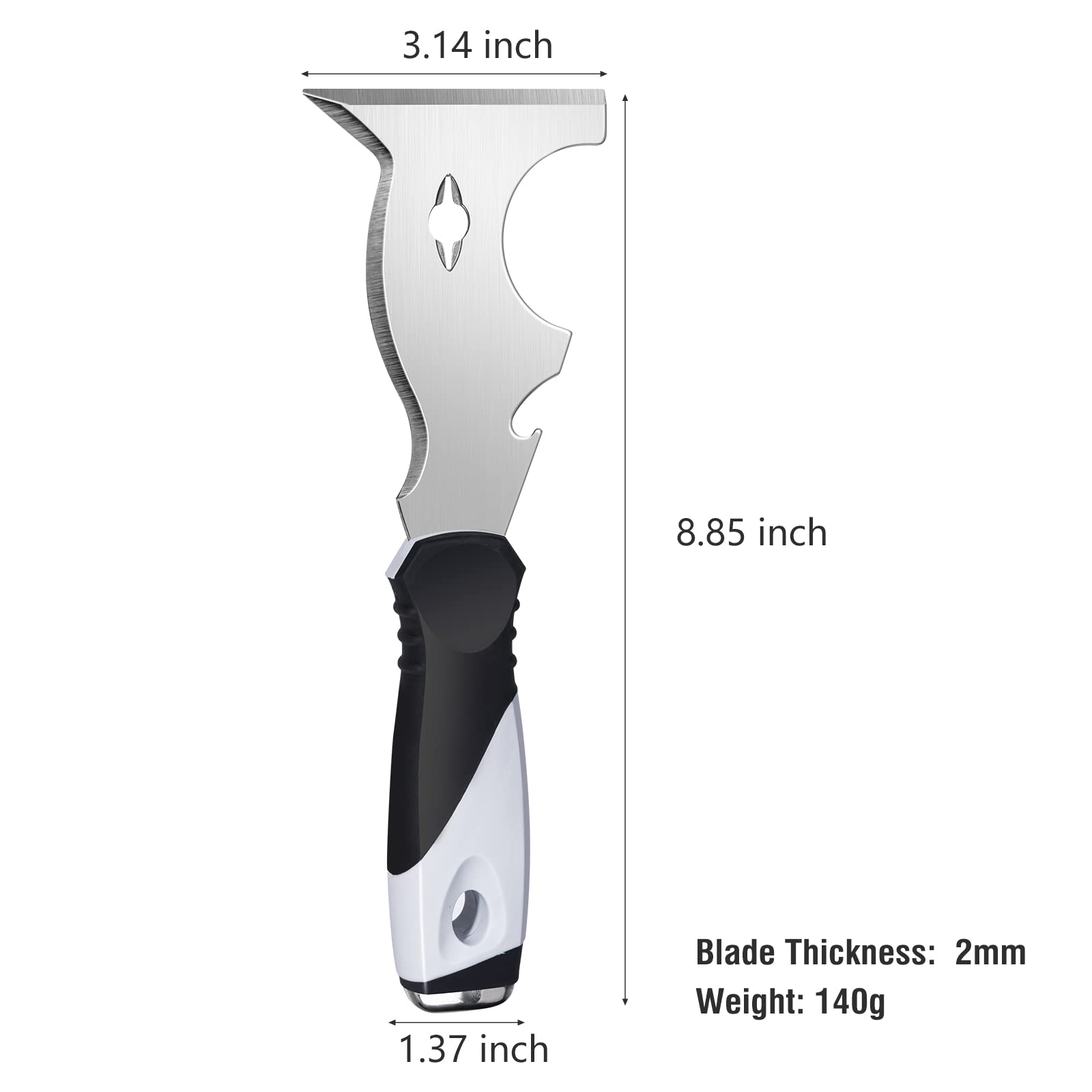 10-in-1 Multi-Purpose Putty Knife Set - Mister Rui Paint Scraper Tool with Hammer End & Razor Blade - Perfect for Wood, Metal, Drywall, Spackling & Painting Projects - Ideal for DIY Home Renovation, Wall Repair & Professional Painting Jobs