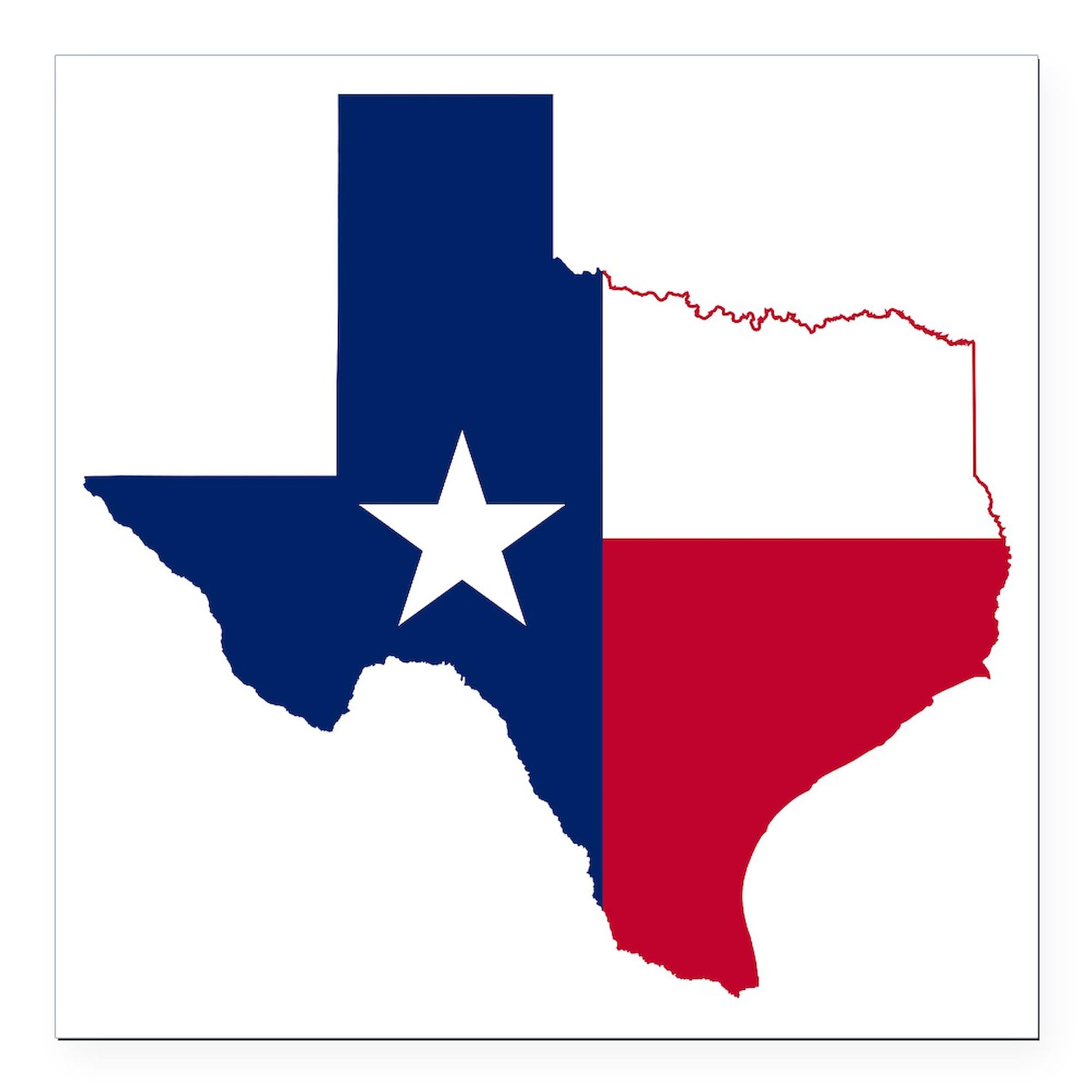 Texas Flag Map Square Car Magnet 3