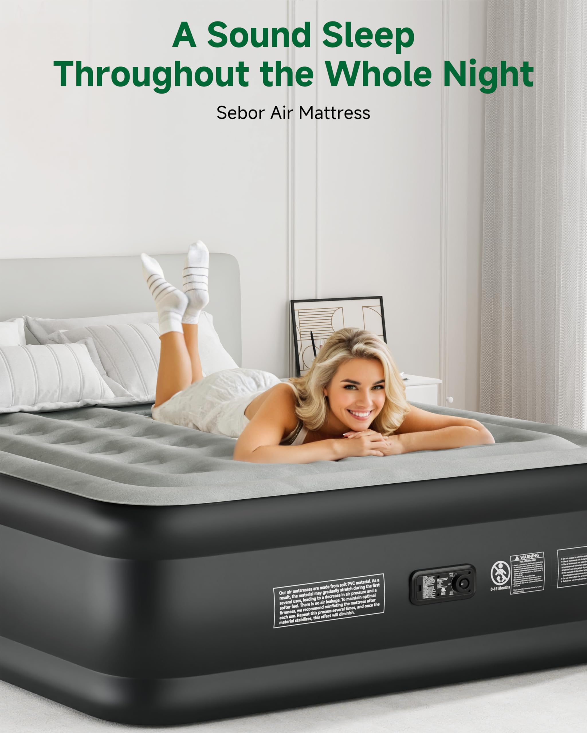 **Queen Air Mattress with Built-in Pump - 18