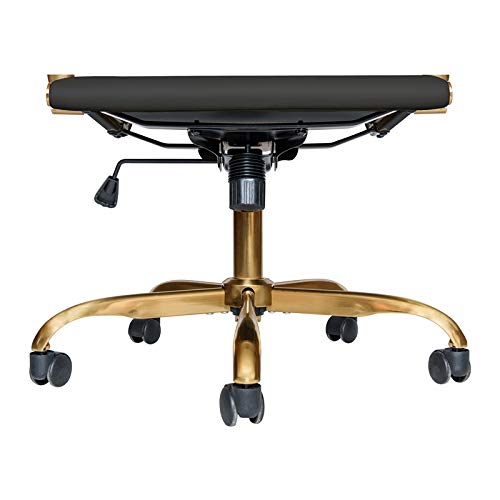 Harris Modern Leather Swivel Office Chair - Black & Gold Executive Desk Chair with Ergonomic Support | Perfect for Home Office, Conference Rooms & Workspaces