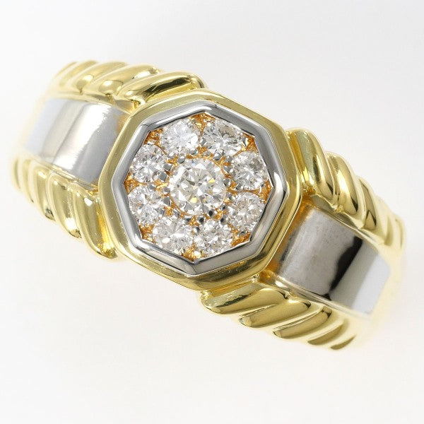 18K Yellow Gold & White Gold Diamond Ring for Women - Elegant Wedding, Engagement, Anniversary Gift - Perfect for Proposals, Bridal Jewelry & Special Occasions