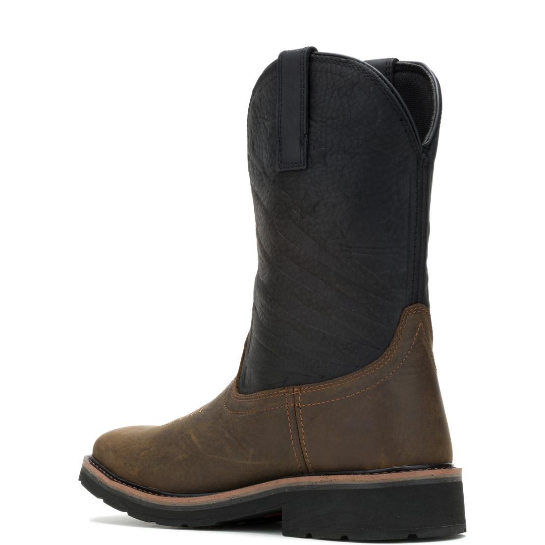 Rancher Flag LX Steel Toe Pull-On Wellington Work Boots for Men - Black Safety Shoes for Construction, Farming & Outdoor Work