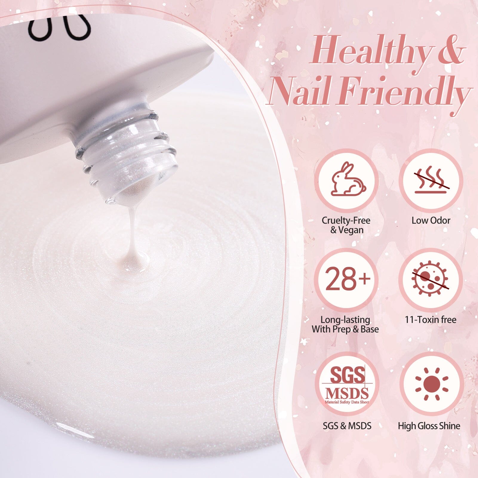 Shell Thread Nail Gel - Pearl White 15ml | Professional UV LED Soak Off Gel Polish | Perfect for Nail Art, Manicures & Salon Use