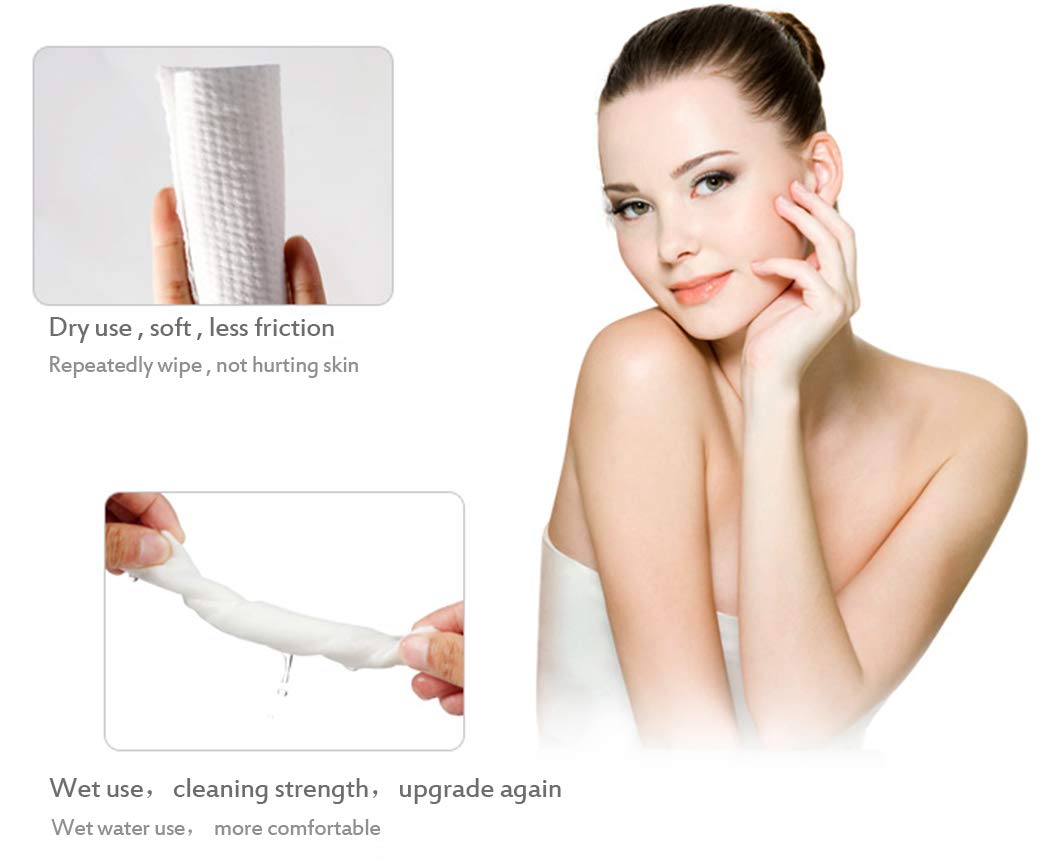 1 Roll of 100% Pure Cotton Makeup Remover Pads - Soft Disposable Facial Cleansing Cotton Rounds for Makeup Removal, Toner Application & Skincare (White) - Perfect for Travel, Daily Use & Sensitive Skin