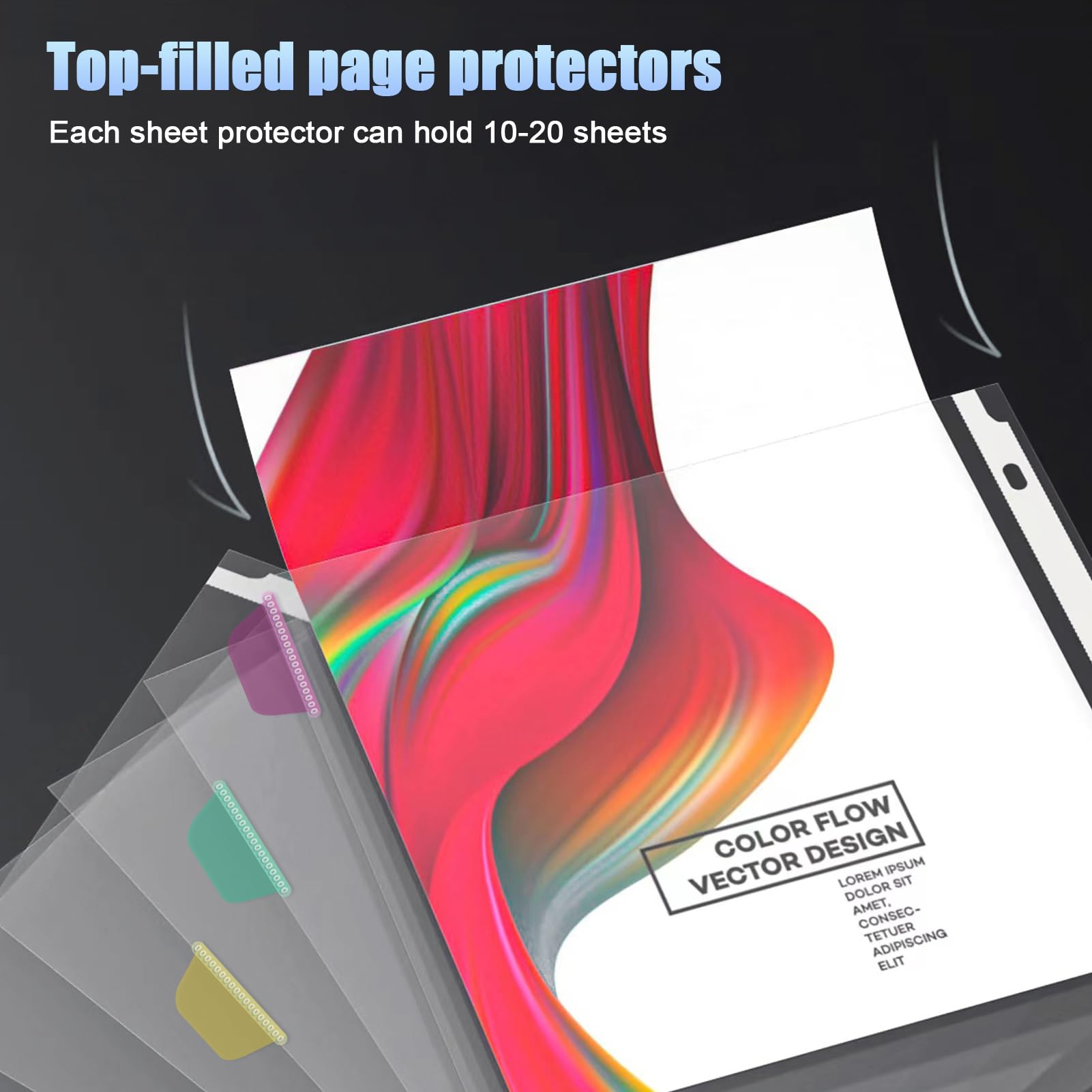 16-Piece Clear 3-Ring Binder Dividers with Tabs & Pockets - 8.5 x 11 Heavy Duty Plastic Sheet Protectors for School, Office & Organization | 2 Sets of 8-Tab Index Dividers for 3-Ring Binders