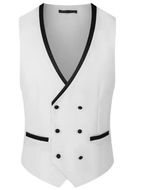 Men's Black & White 3-Piece Tuxedo Suit with Shawl Lapel for Wedding, Groom & Party - Formal Evening Wear for Prom, Gala & Special Occasions