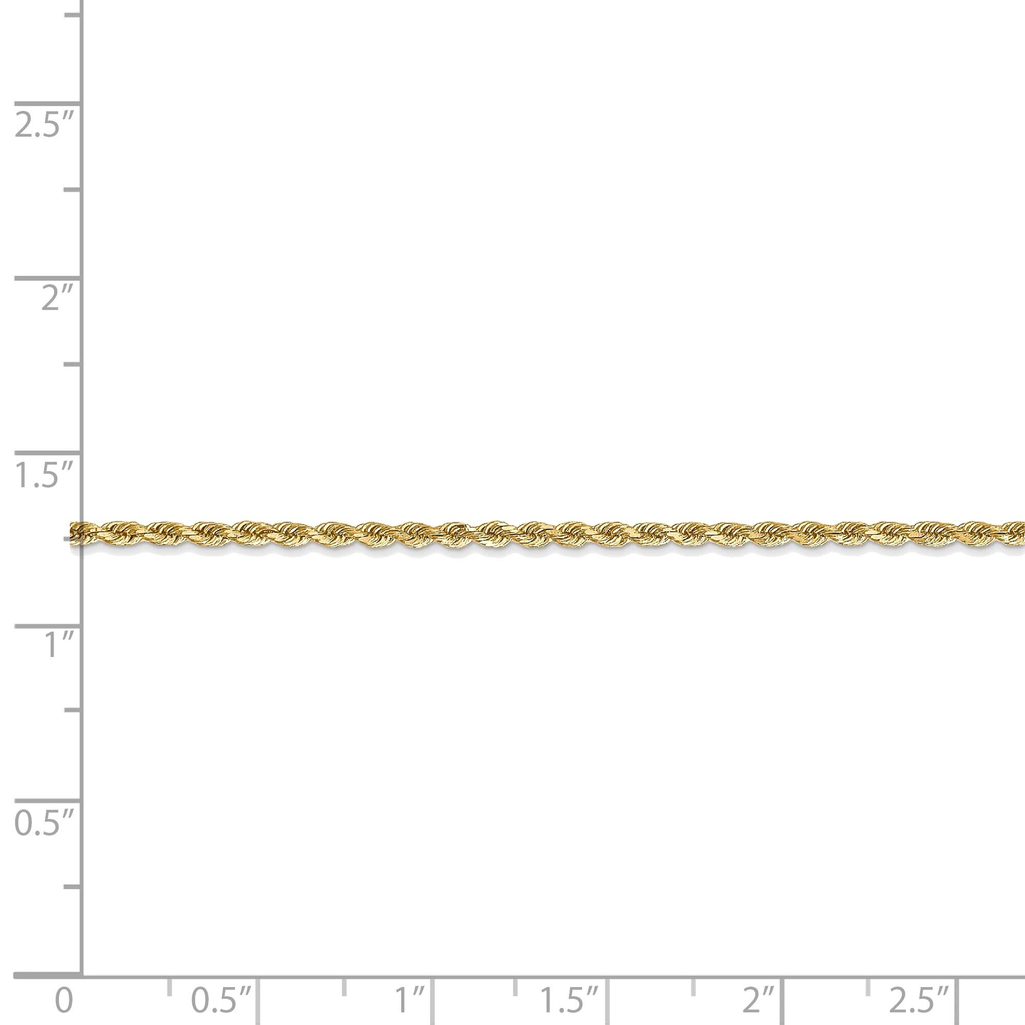 Bonyak 14K Yellow Gold 1.75mm Diamond-Cut Rope Chain Anklet - Dainty Ankle Bracelet for Women, Perfect for Beach, Summer Outfits & Everyday Wear