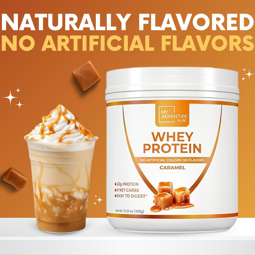 Premium Whey Isolate Protein Powder for Women - Low Carb, Stevia Sweetened, Muscle Growth & Recovery - Natural Clean Protein Supplement (Caramel Flavor, 15 Servings) | Ideal for Post-Workout, Weight Management & Healthy Lifestyle