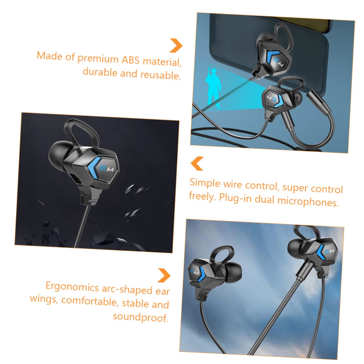 **Homoyoyo Wired Gaming Headset with Microphone - Noise Isolating In-Ear Earphones for PC, Mobile, Laptop - Perfect for Gaming, Workouts, Gym & E-Sports**