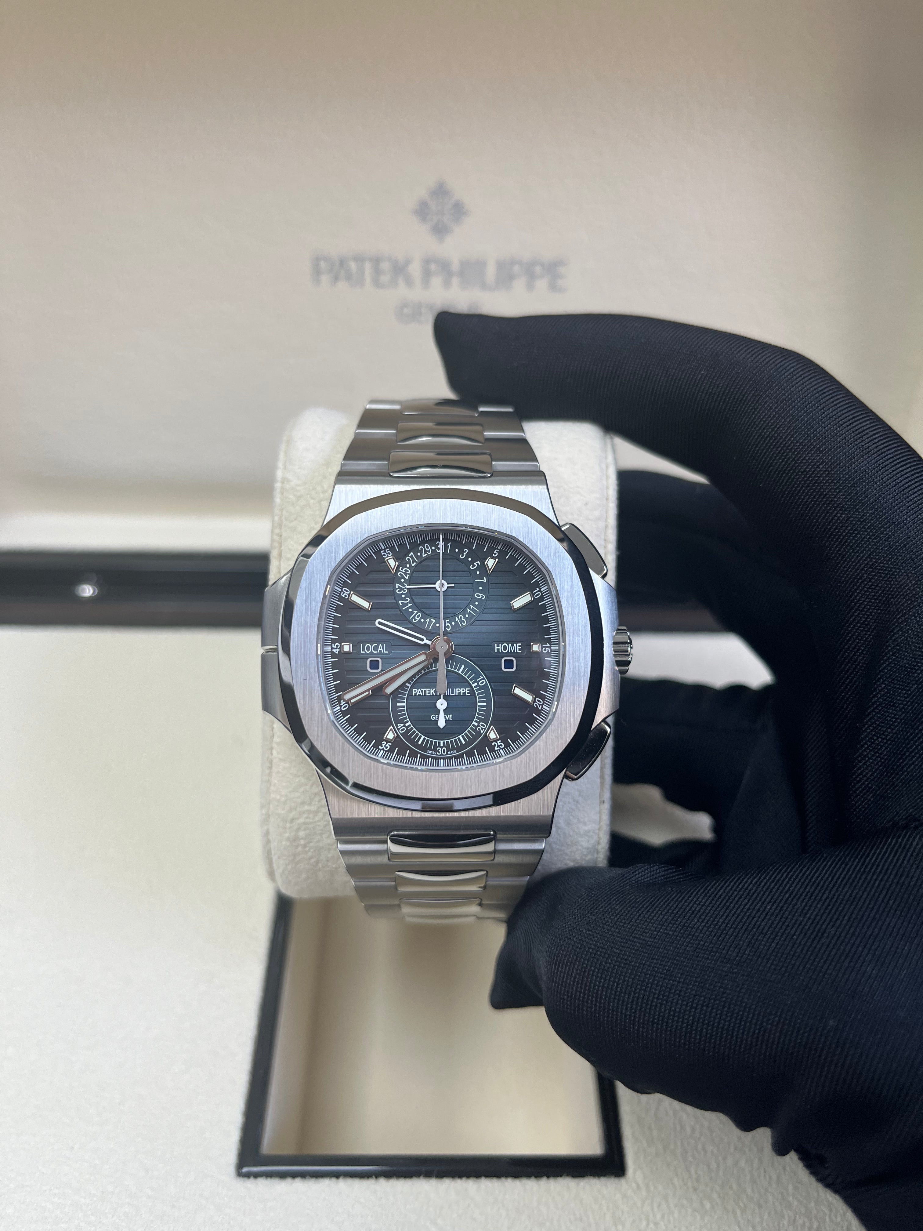 Patek Philippe Nautilus 40mm Stainless Steel Men's Watch - Blue Dial Chronograph Ref. 5990/1A-011 | Luxury Automatic Timepiece for Travel, Business & Special Occasions