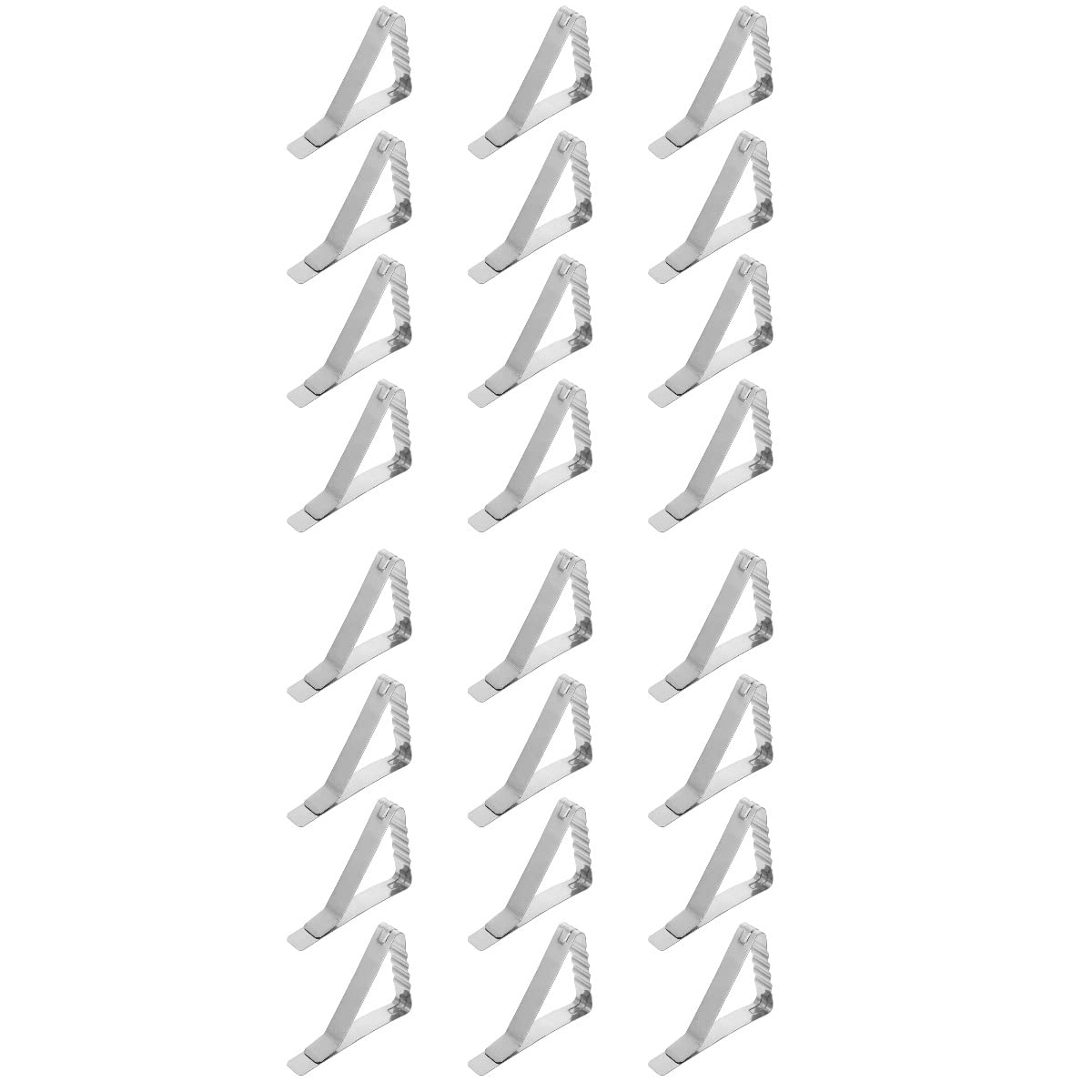 24 Pack Stainless Steel Wave Tablecloth Clips - Adjustable Outdoor Picnic Table Clamps for Indoor/Outdoor Use - Secure Table Linens for Parties, BBQs, Weddings & Dining Events