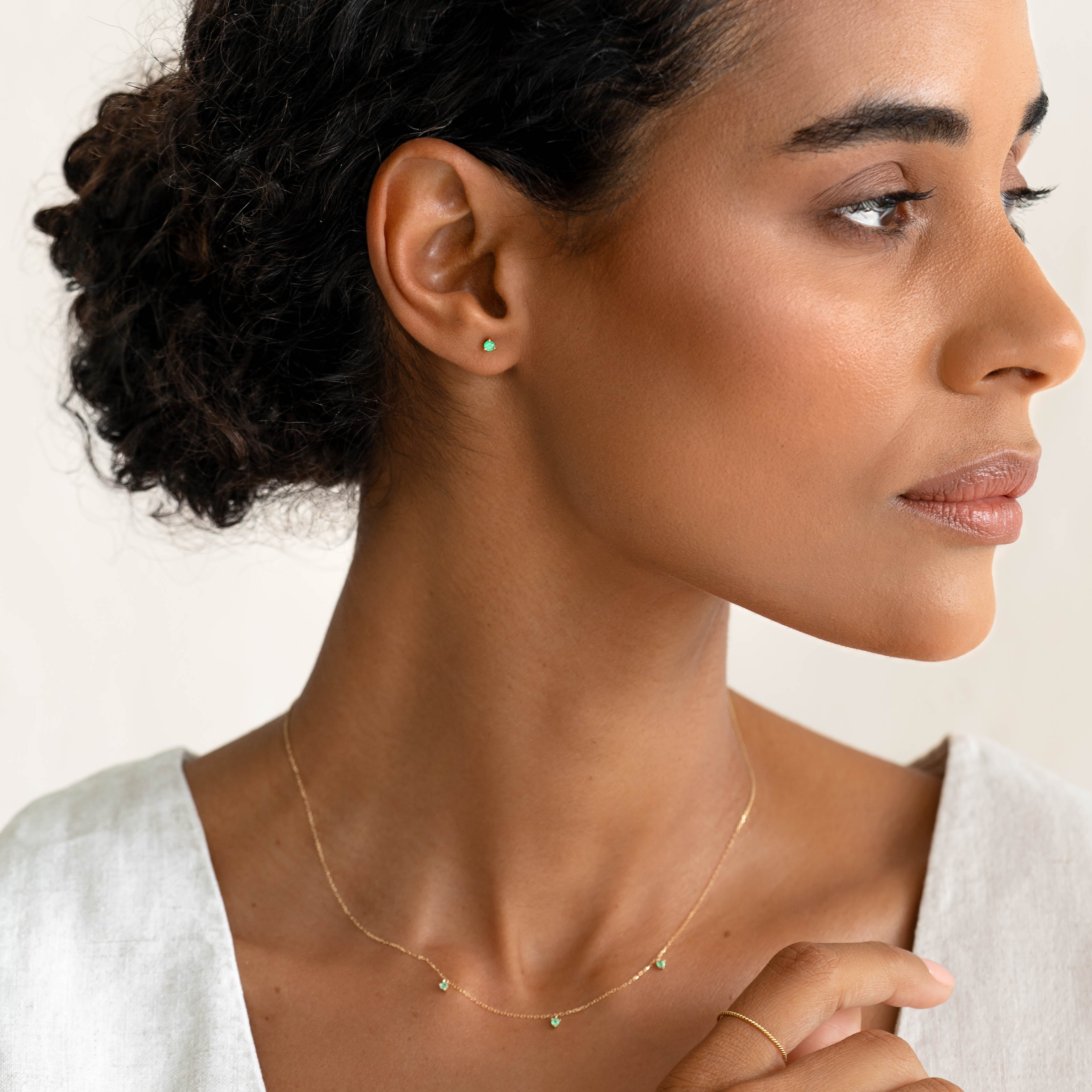 14K Gold Emerald Necklace - Elegant Green Gemstone Jewelry for Women, Perfect for Weddings, Parties & Special Occasions