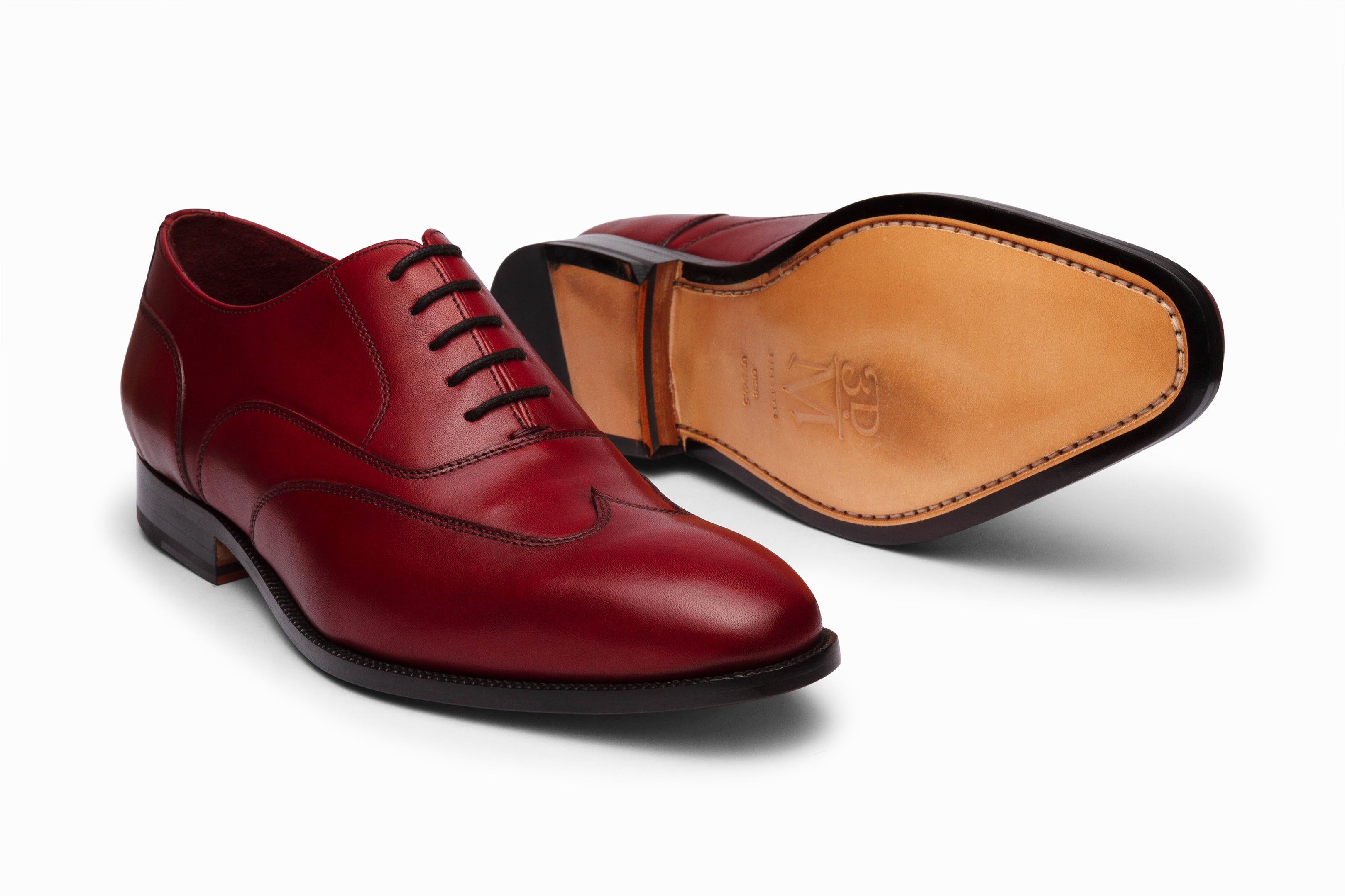 Stylish Austerity Brogue Oxford Shoes in Dark Oxblood - Perfect for Business Casual & Formal Occasions