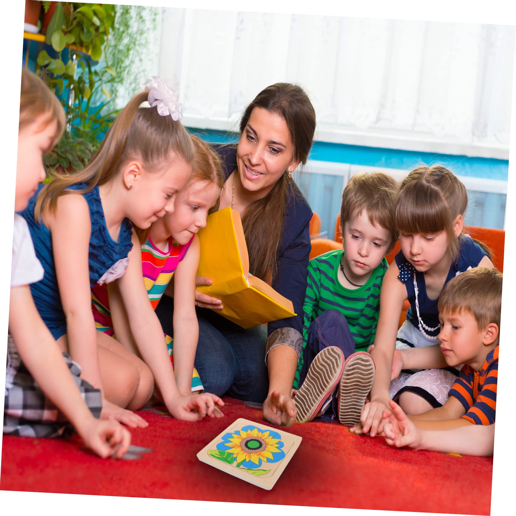 TOYANDONA Sunflower Life Cycle Puzzle Set - 3D Layered Wooden Educational Toy for Kids, Montessori Learning Activity, Children's Developmental Puzzle Game | Perfect for Homeschooling, Classroom Science Lessons & Toddler Cognitive Development